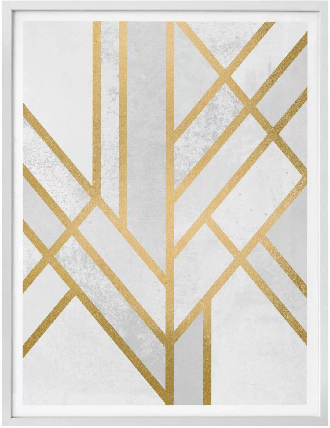 Wall-Art Poster "Geometrie Gold", Schriftzug, (1 St.), Poster ohne Bilderra günstig online kaufen