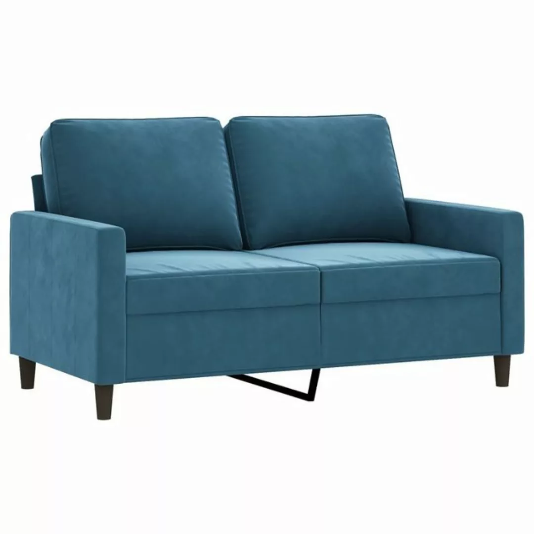 vidaXL Sofa 2-Sitzer-Sofa Blau 120 cm Samt günstig online kaufen