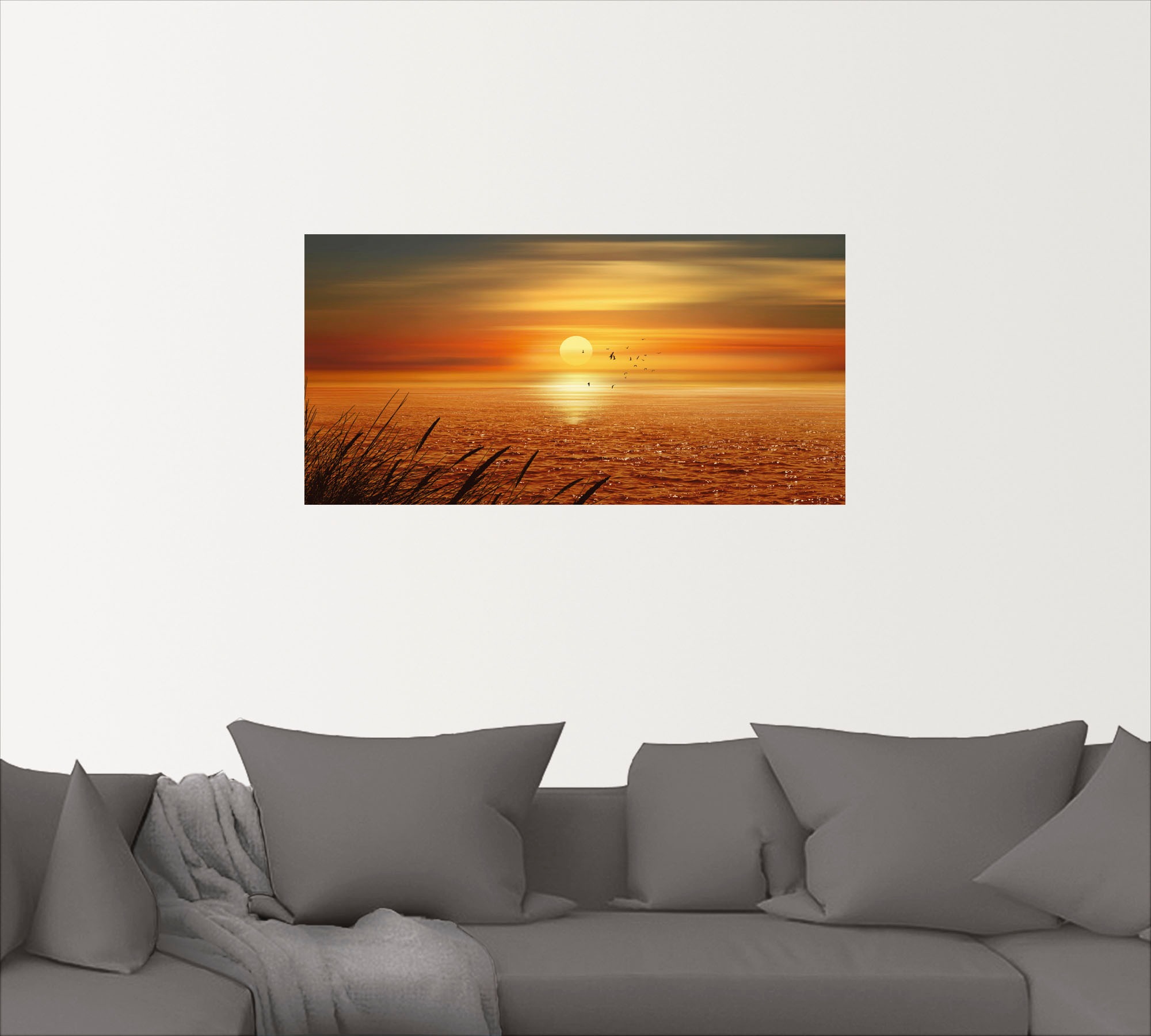 Artland Wandbild »Sonnenuntergang über dem Meer«, Sonnenaufgang & -untergan günstig online kaufen