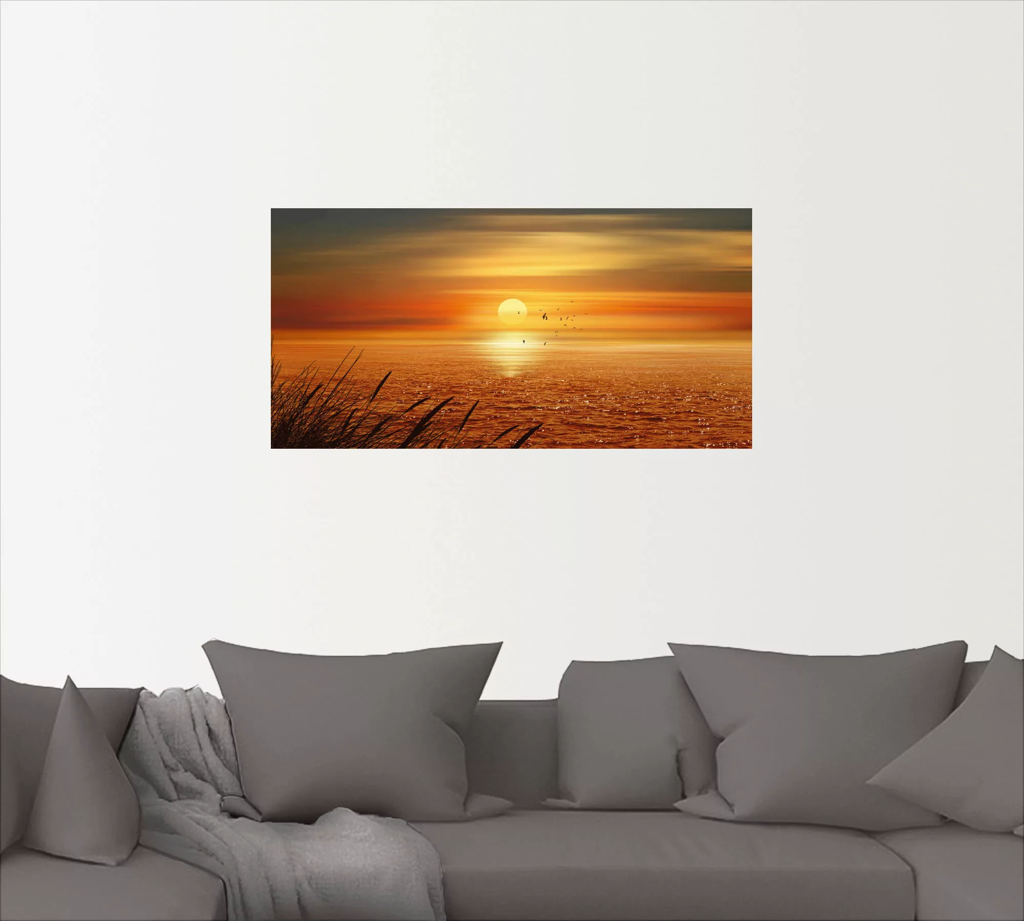 Artland Wandbild »Sonnenuntergang über dem Meer«, Sonnenaufgang & -untergan günstig online kaufen