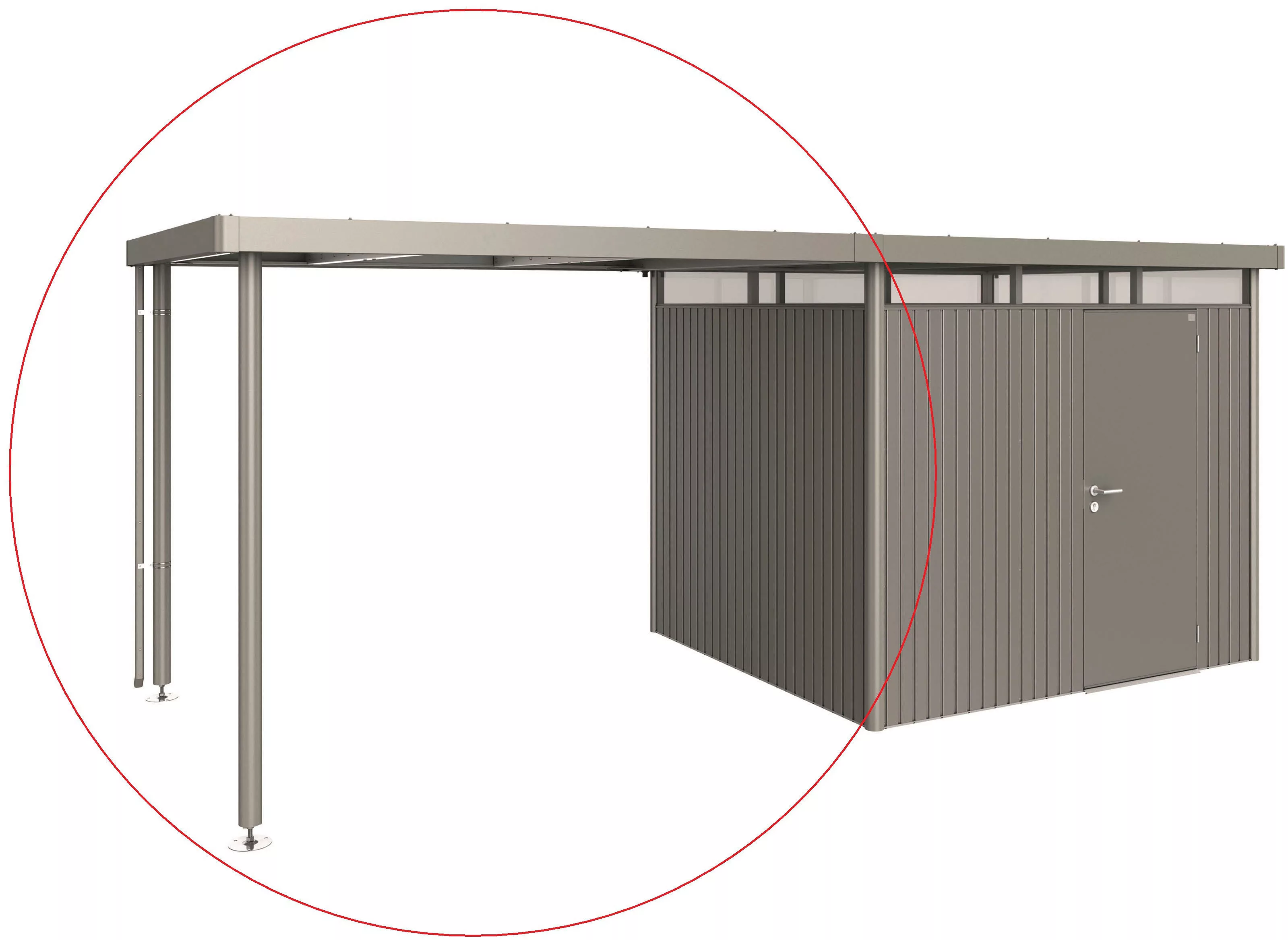 Biohort Seitendach Größe: L für Gerätehaus HighLine H3 Quarzgrau-Metallic günstig online kaufen