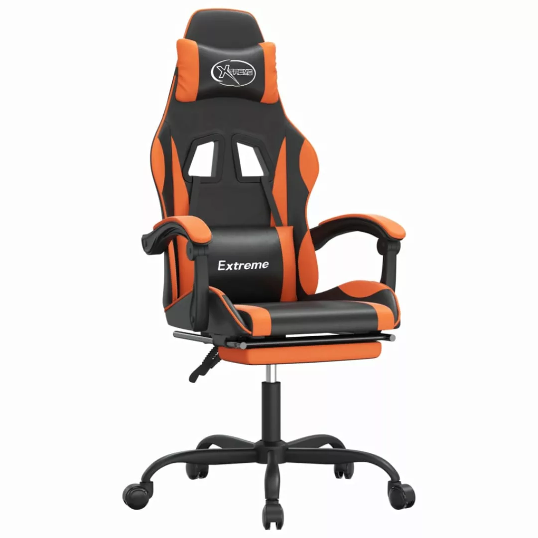 Vidaxl Gaming-stuhl Mit Fußstütze Schwarz Und Orange Kunstleder günstig online kaufen