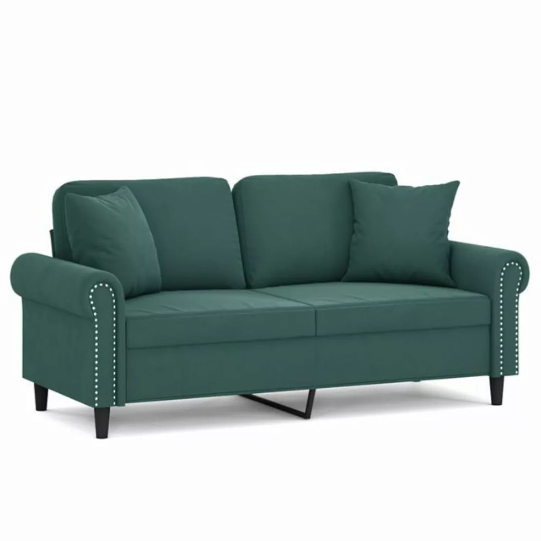 vidaXL Sofa 2-Sitzer-Sofa mit Zierkissen Schwarz 140 cm Samt günstig online kaufen