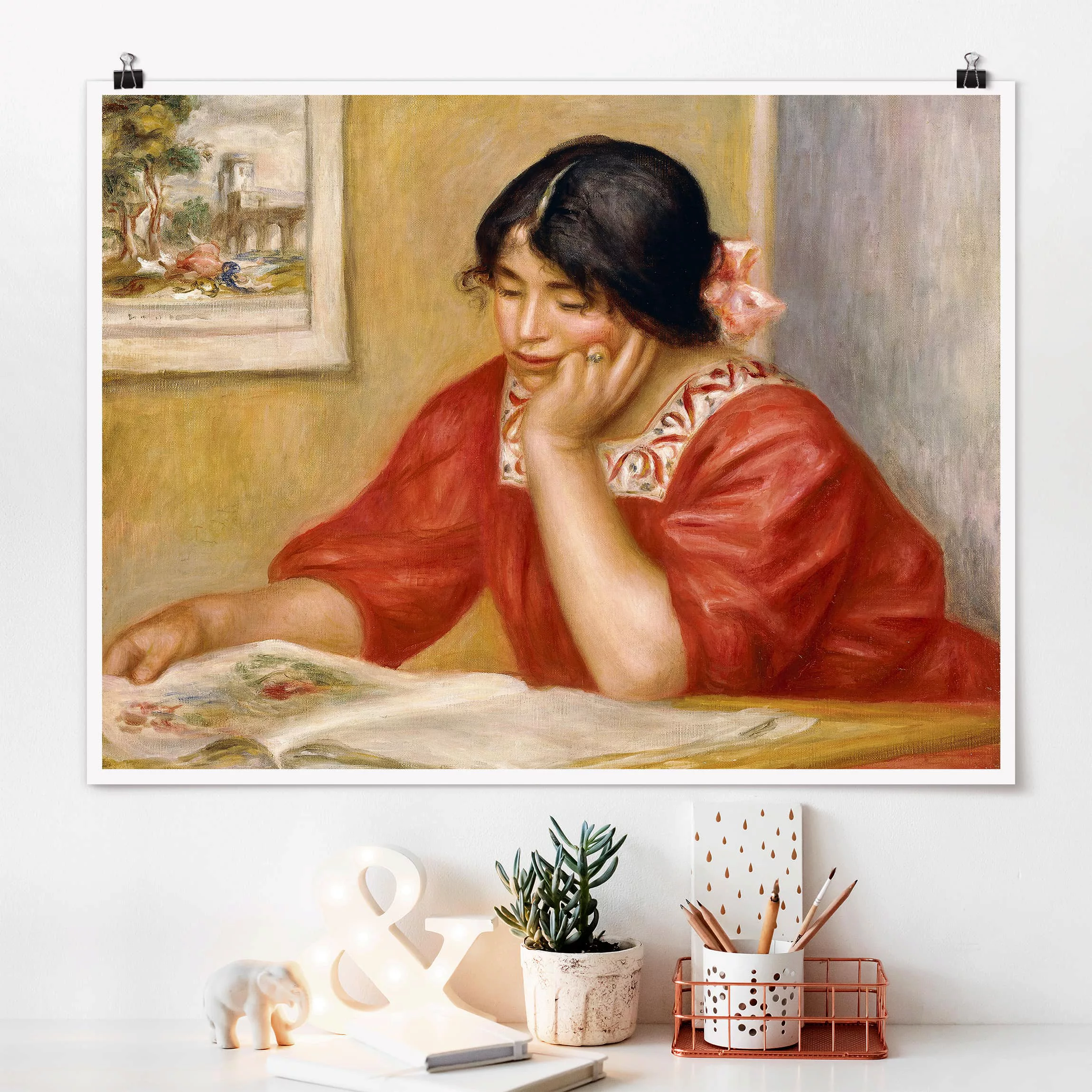 Poster Kunstdruck - Querformat Auguste Renoir - Leontine beim Lesen günstig online kaufen
