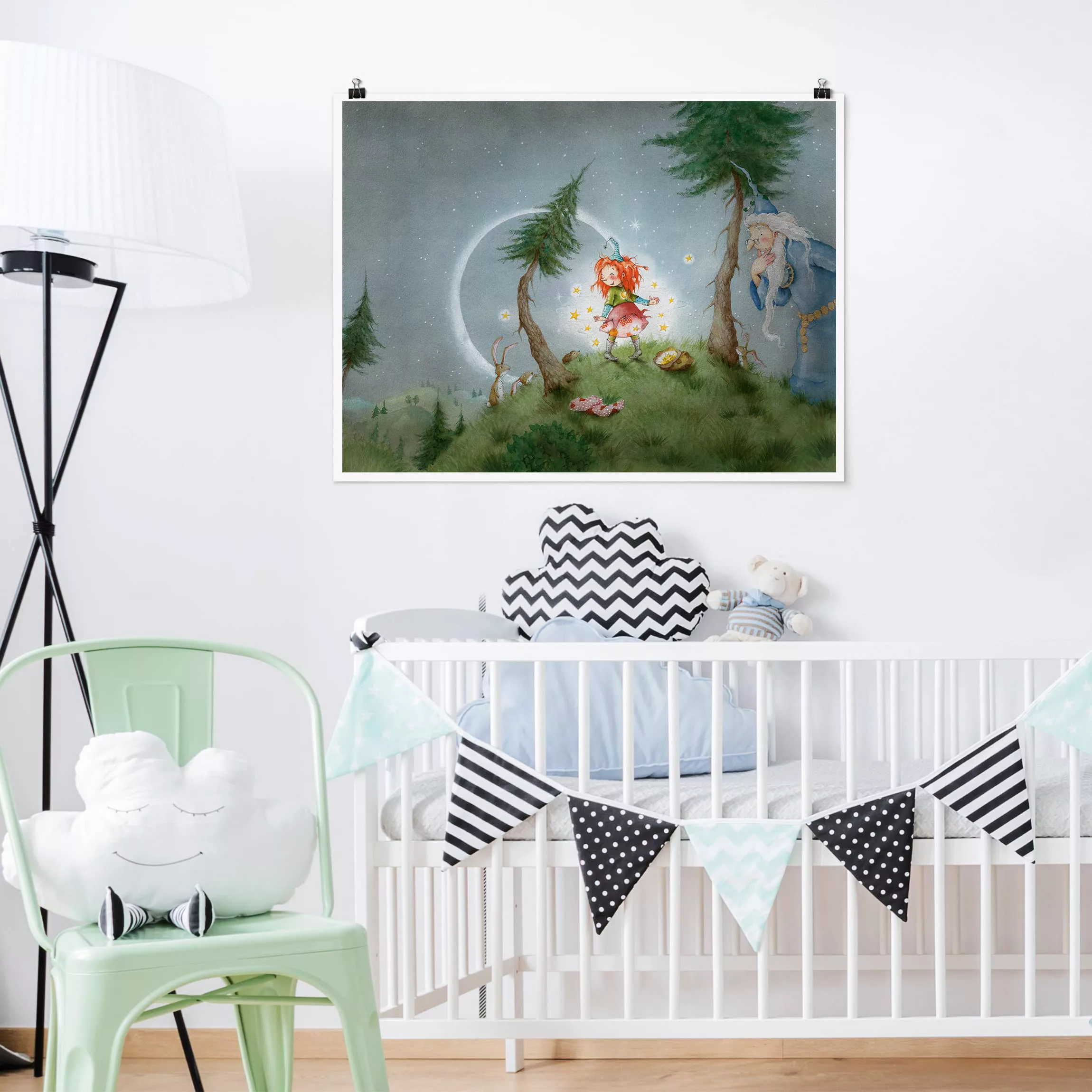 Poster Kinderzimmer - Querformat Frida lässt die Sterne frei günstig online kaufen