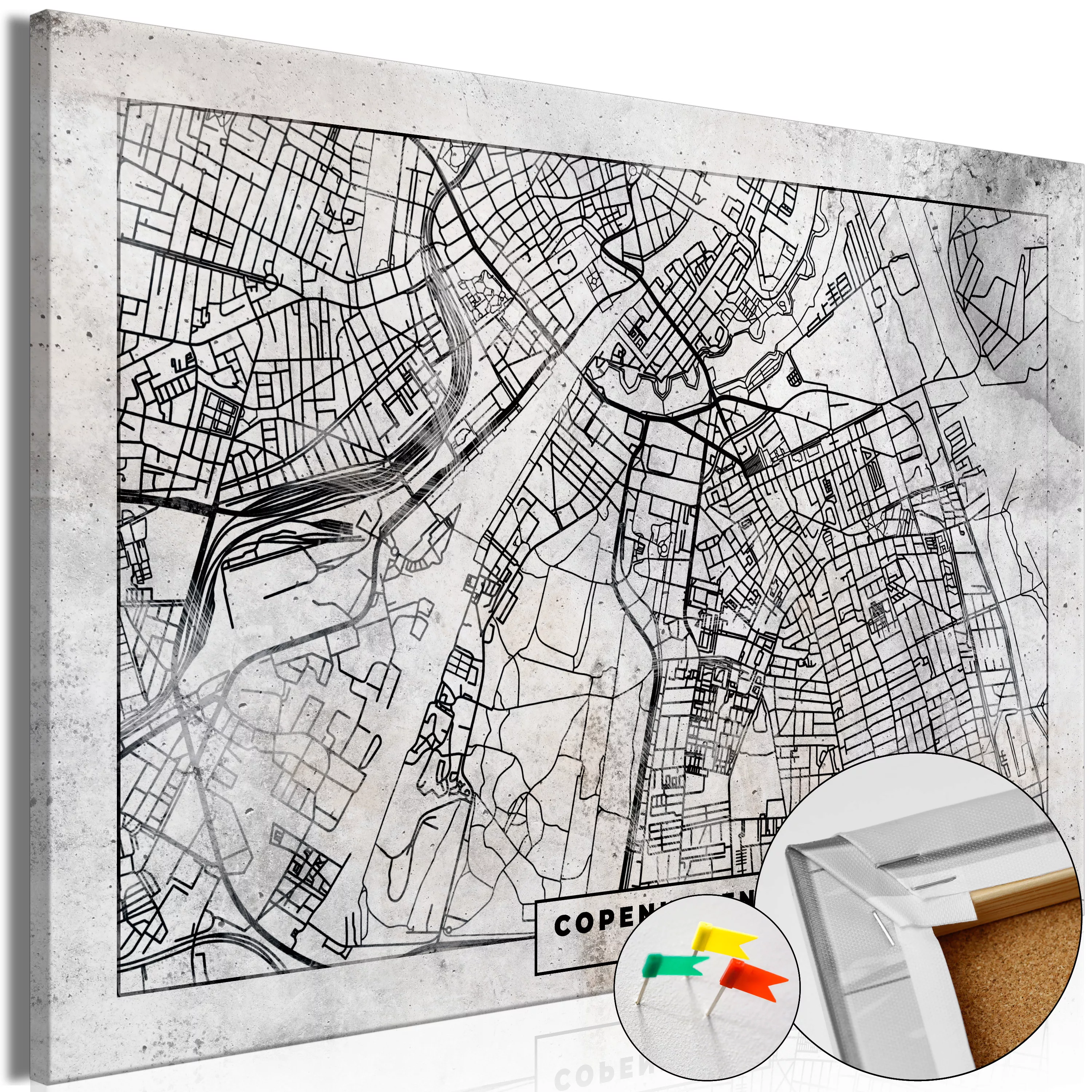 Korkbild - Copenhagen Plan [cork Map] günstig online kaufen