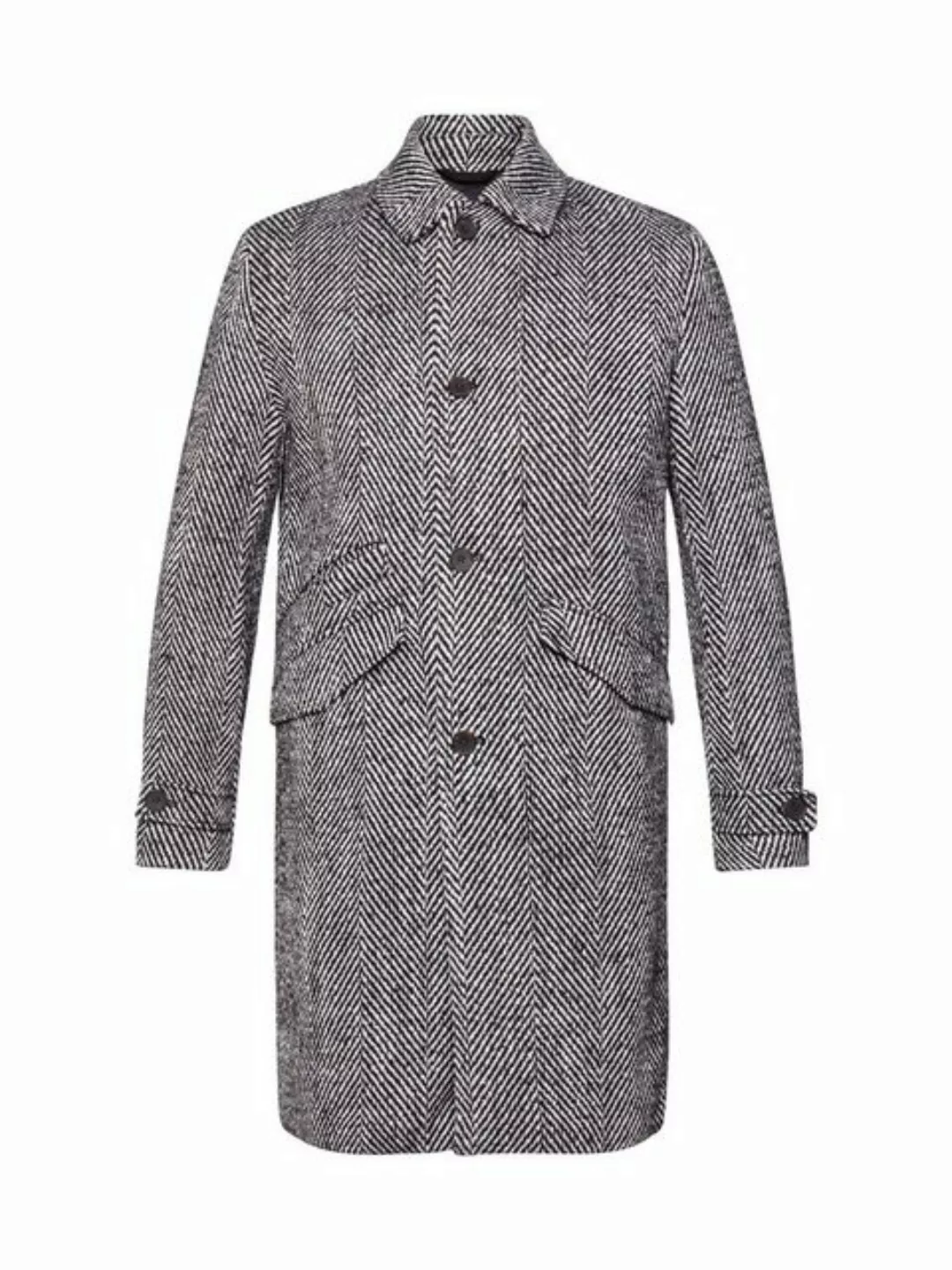 Esprit Collection Wintermantel Mantel aus Wollmix mit Fischgratmuster günstig online kaufen