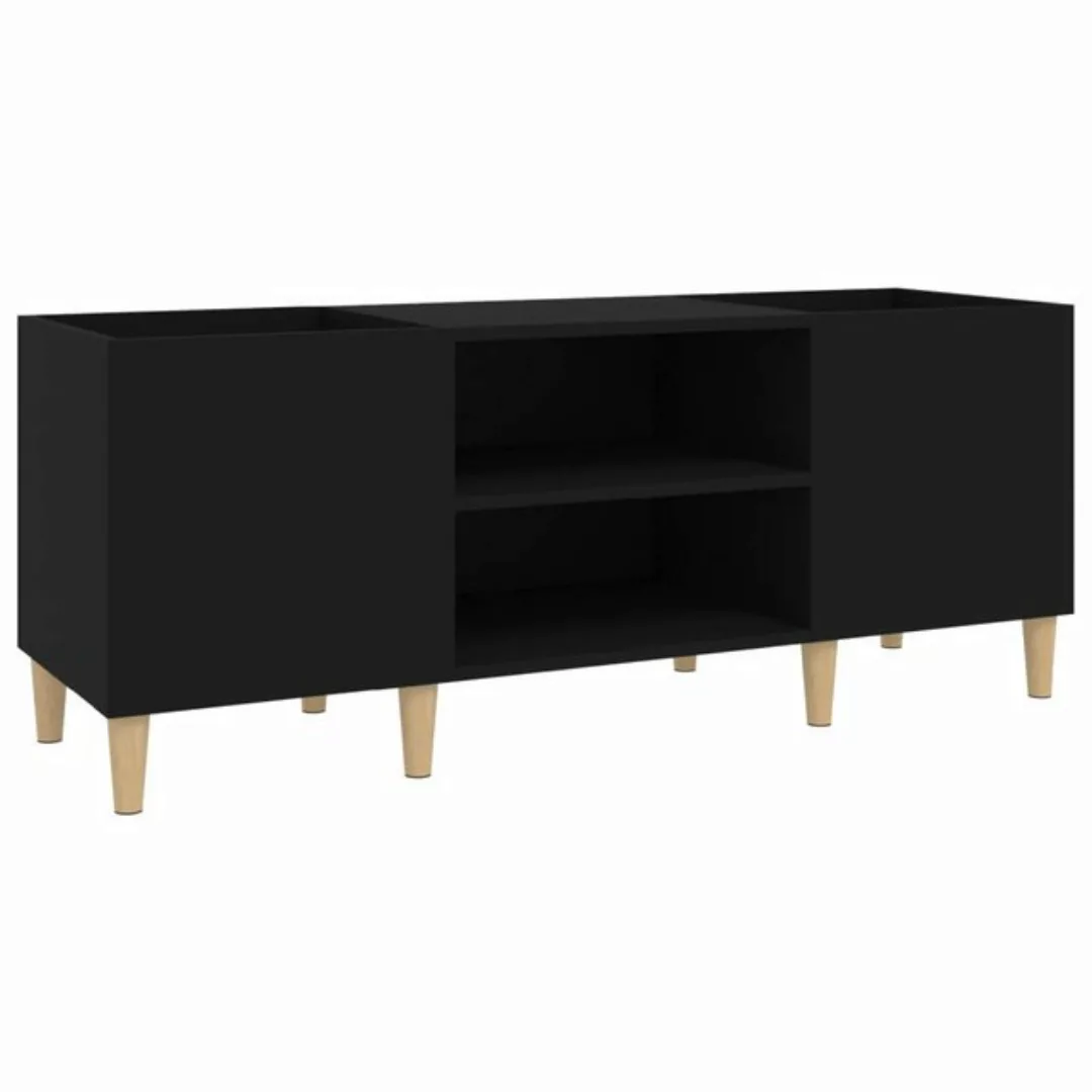 vidaXL Beistellschrank Plattenschrank Schwarz 121x38x48 cm Holzwerkstoff günstig online kaufen