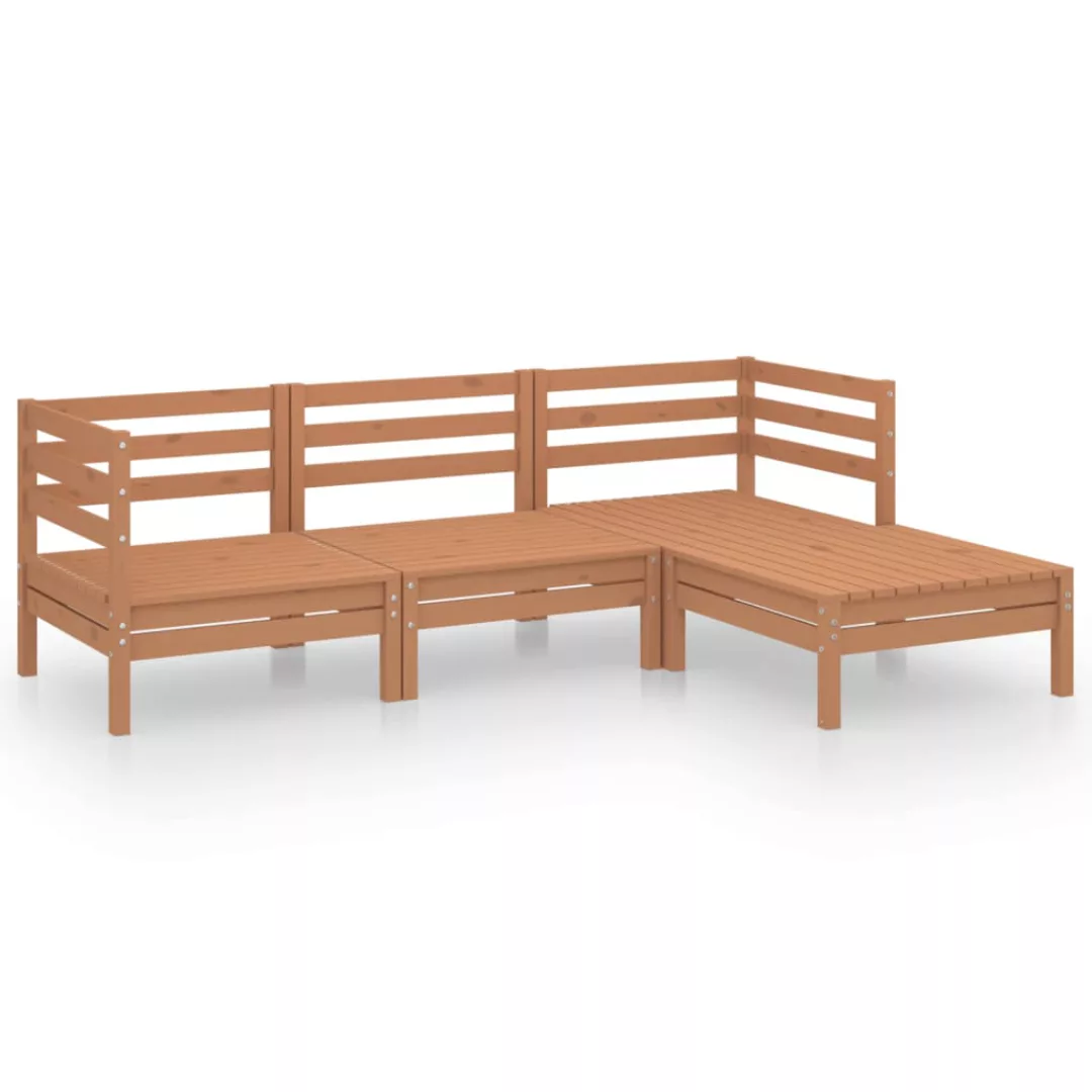 4-tlg. Garten-lounge-set Massivholz Kiefer Honigbraun günstig online kaufen