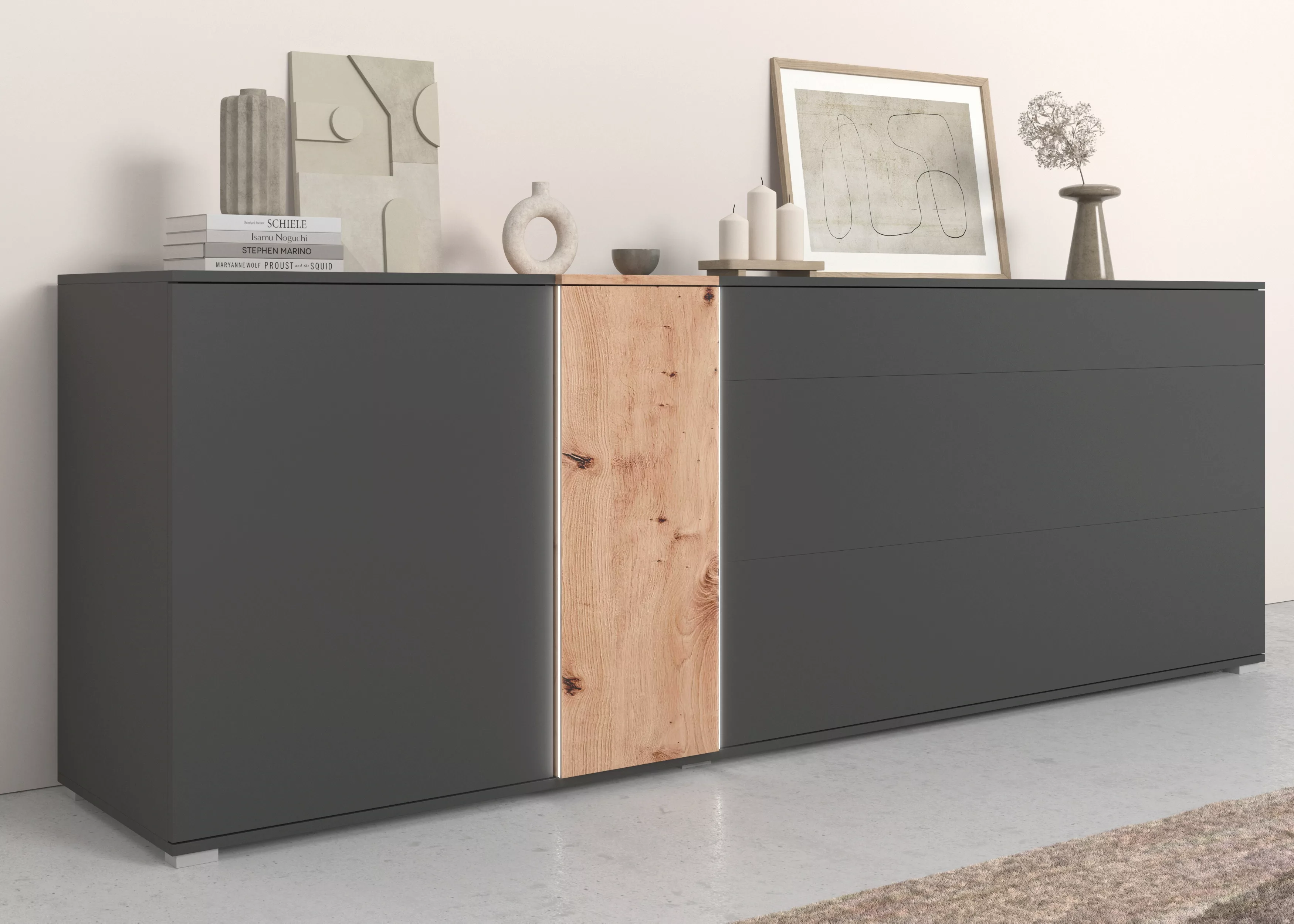 COTTA Sideboard "Montana", Breite 235 cm, inkl. LED-Beleuchtung und Push-To günstig online kaufen