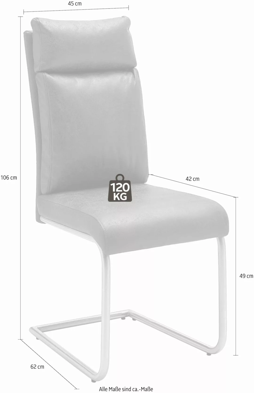 MCA furniture Freischwinger "PIA", (Set), 2 St., Chenilleoptik, Stuhl belas günstig online kaufen
