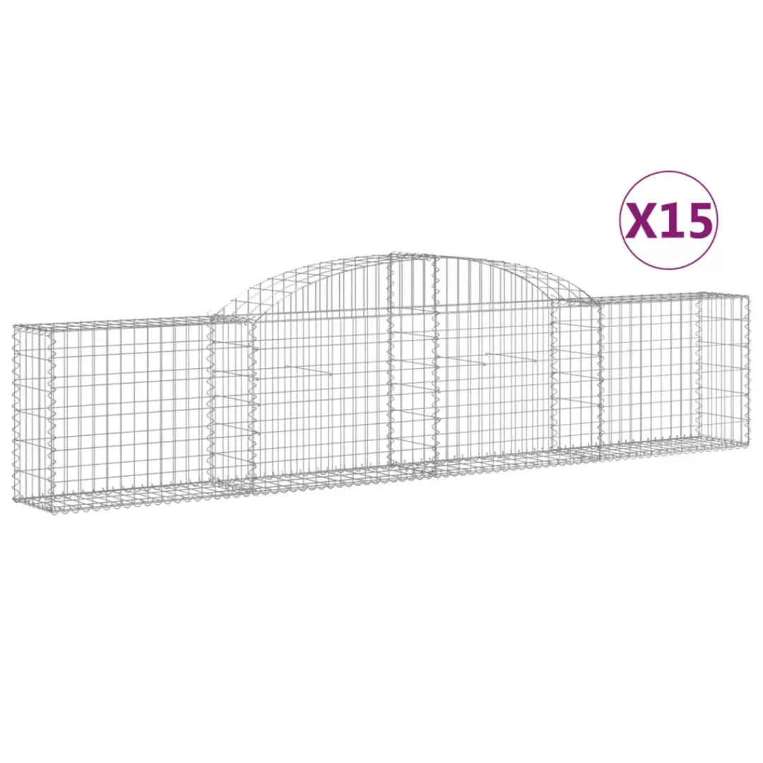 Vidaxl Gabionen Mit Hochbogen 15 Stk. 300x30x60/80 Cm Verzinktes Eisen günstig online kaufen