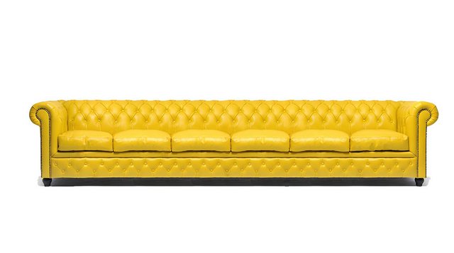 Xlmoebel Chesterfield-Sofa Großes Sofa Club Lounge in Übergröße Gelb Möbel günstig online kaufen