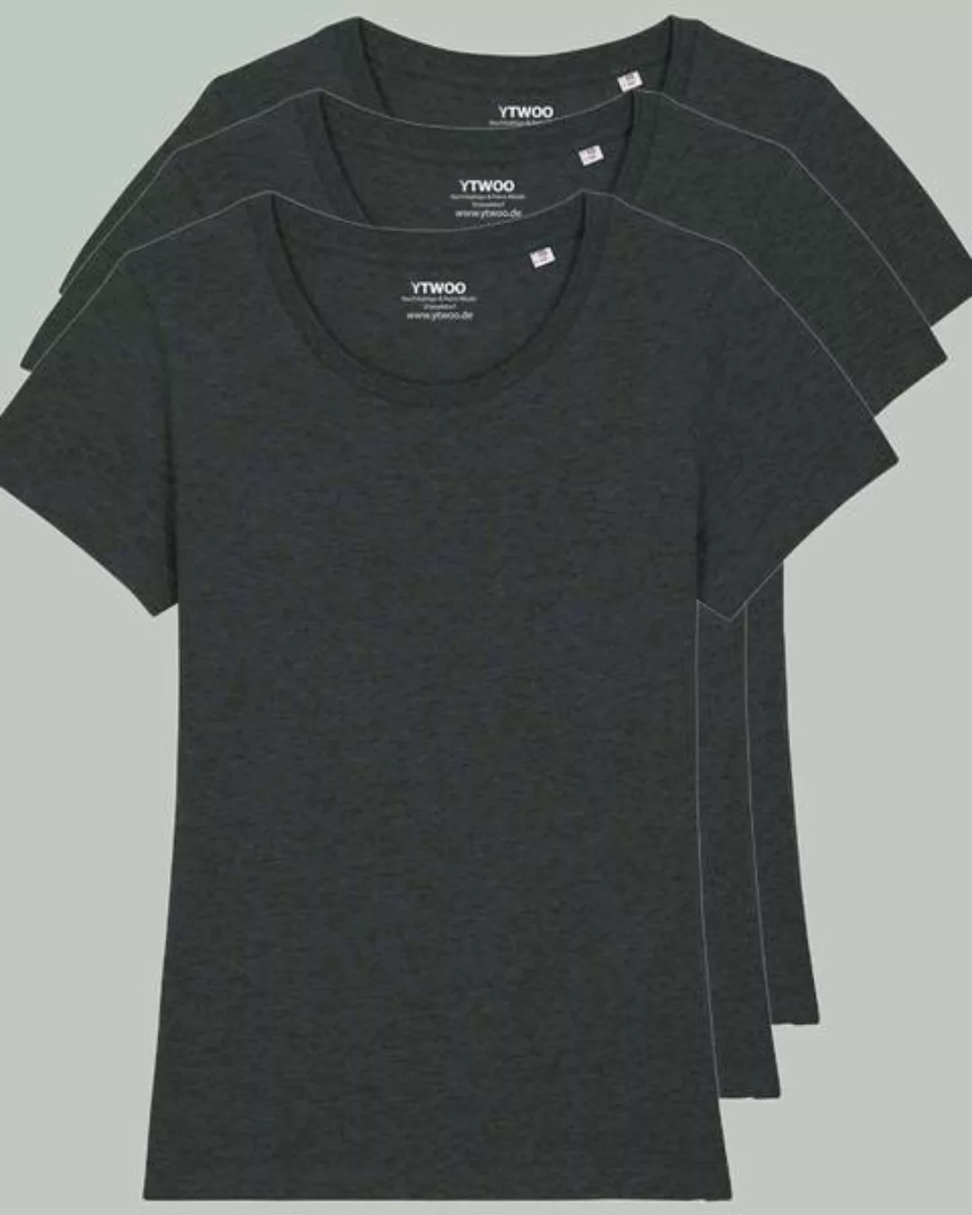 3er Pack Basic T-shirt Damen, Meliert, Bio-baumwolle günstig online kaufen