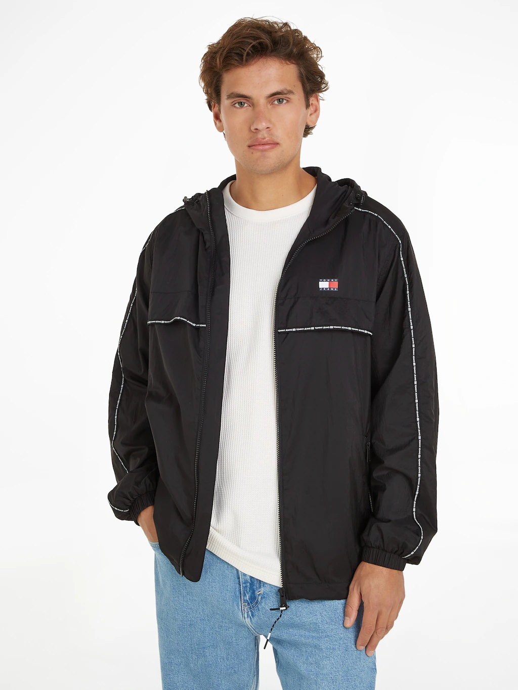 Tommy Jeans Blouson "TJM CHICAGO TAPE WINDBREAKER EXT", mit Kapuze, Tape mi günstig online kaufen