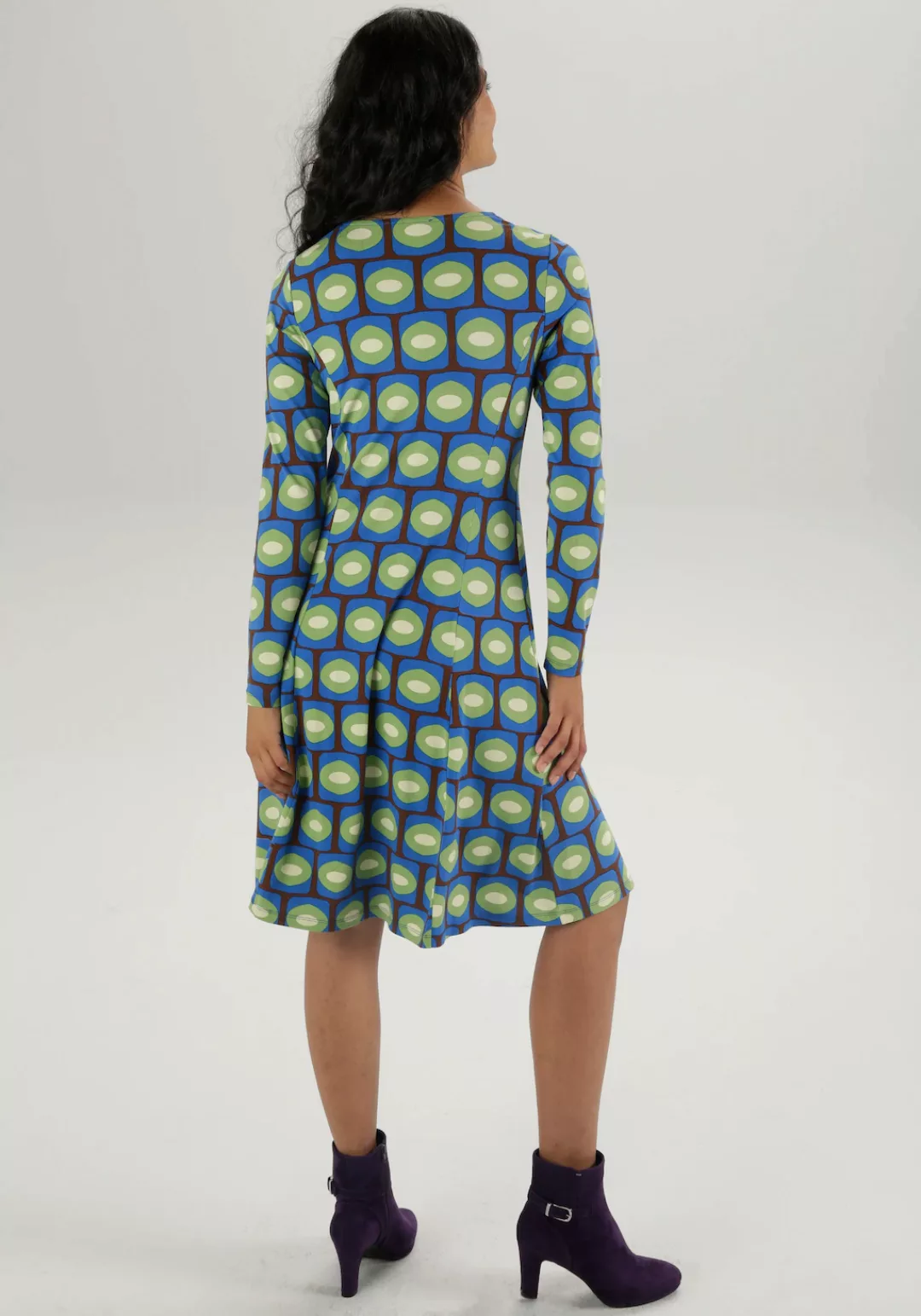 Aniston SELECTED Jerseykleid, mit Retro-Print und langen Ärmeln - NEUE KOLL günstig online kaufen