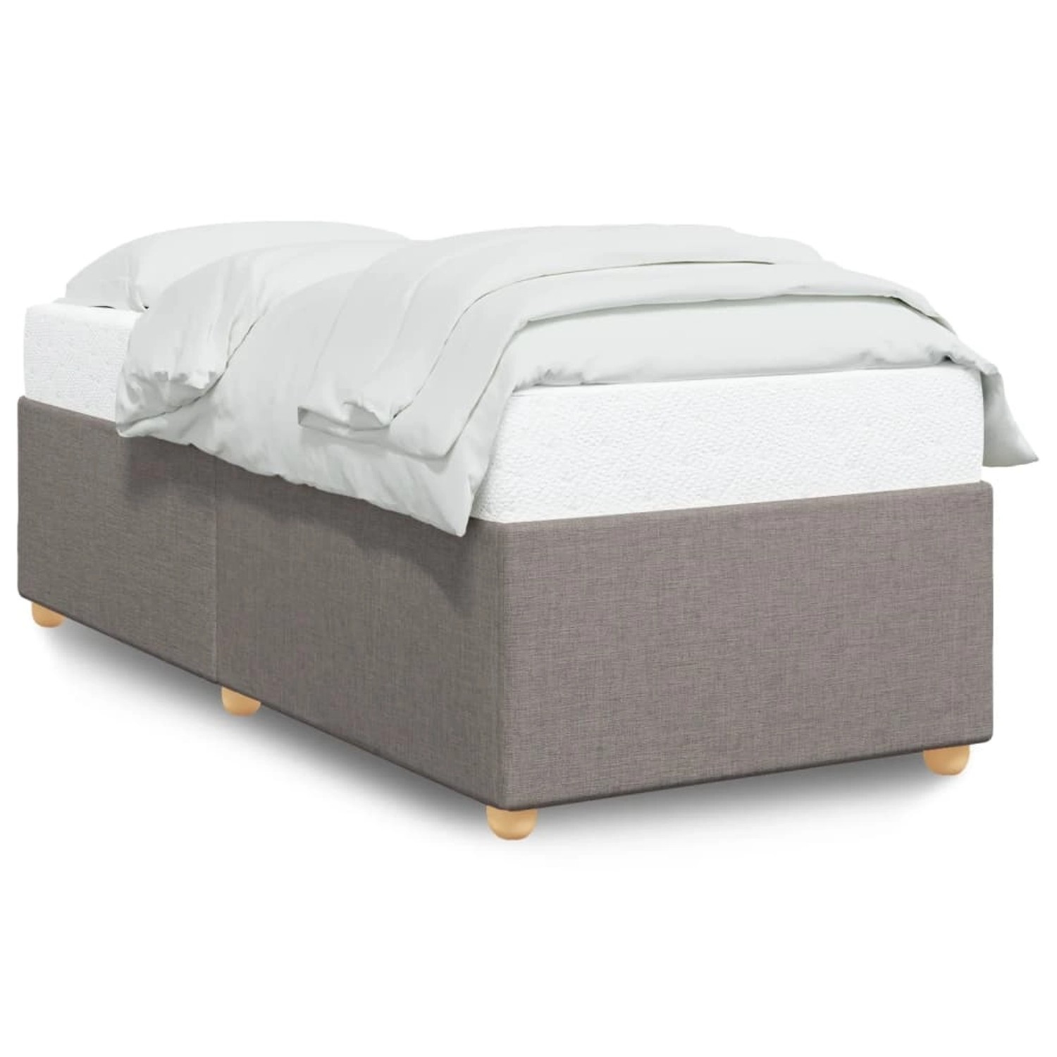 vidaXL Bett, Bettgestell ohne Matratze Taupe 90x200 cm Stoff günstig online kaufen