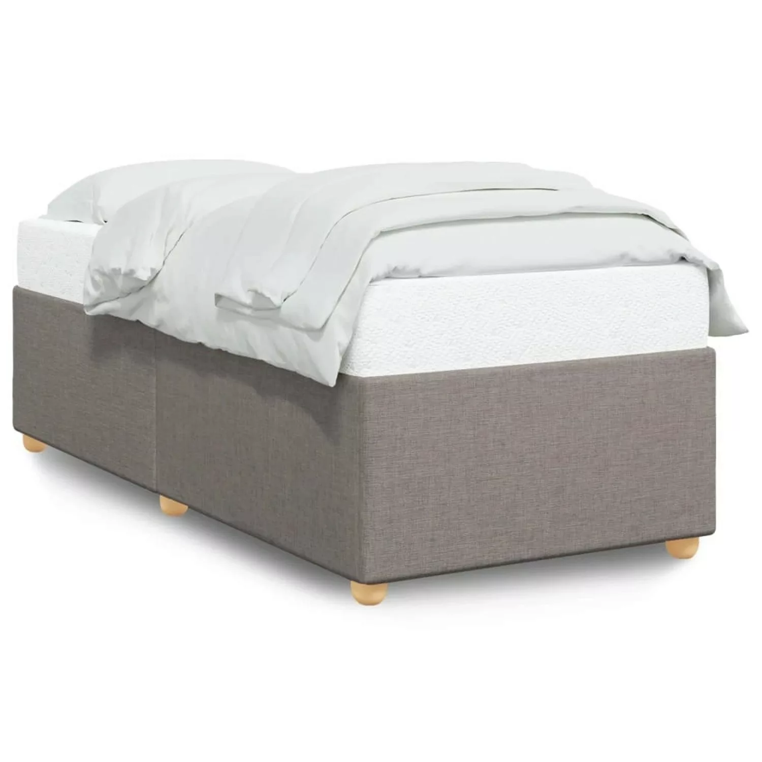 vidaXL Bett Bettgestell ohne Matratze Taupe 90x190 cm Stoff günstig online kaufen