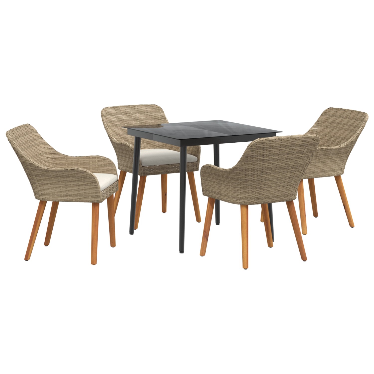 vidaXL 5-Teilige Garten Essgruppe Beige Poly Rattan 3261692 günstig online kaufen