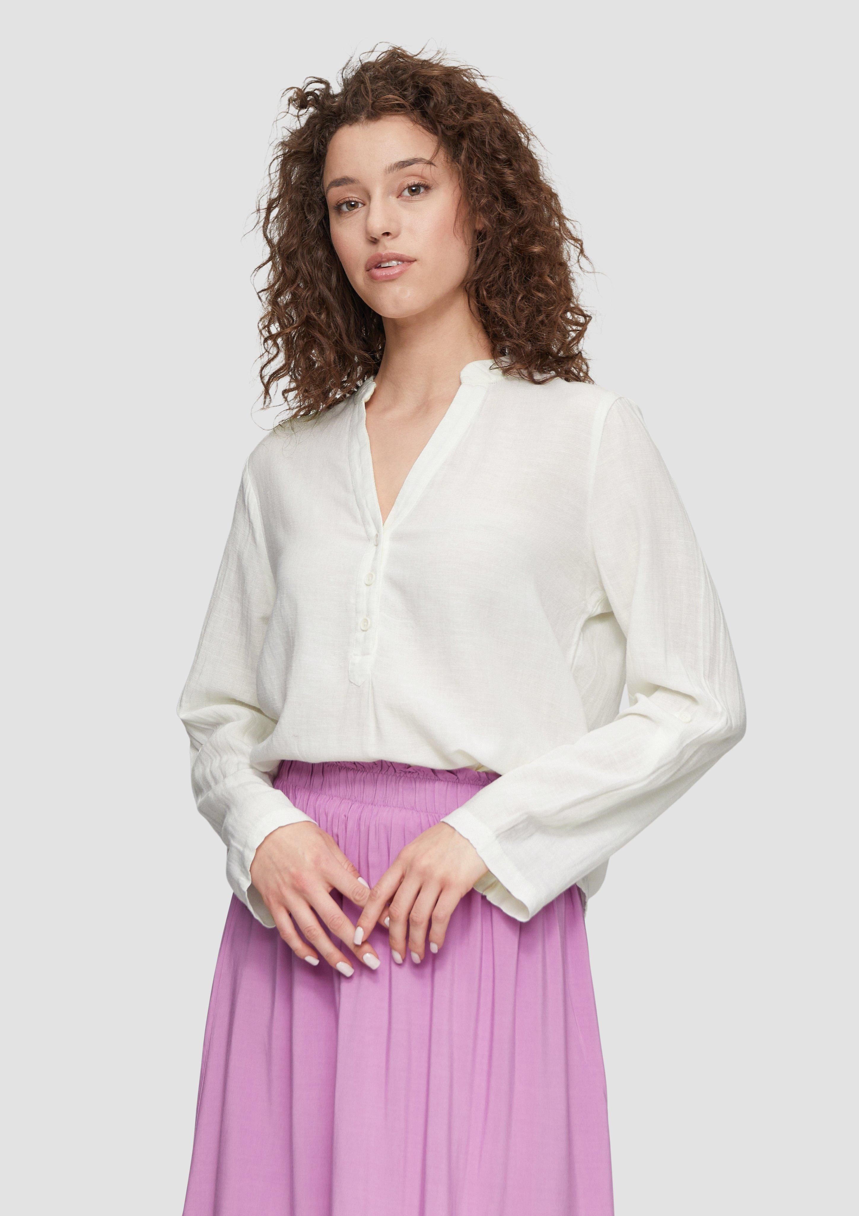 QS Langarmbluse Bluse aus Leinenmix günstig online kaufen