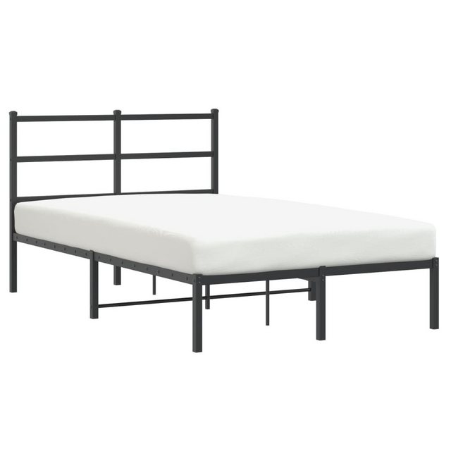 vidaXL Bettgestell, Bettrahmen mit Kopfteil Metall Schwarz 120x190 cm günstig online kaufen