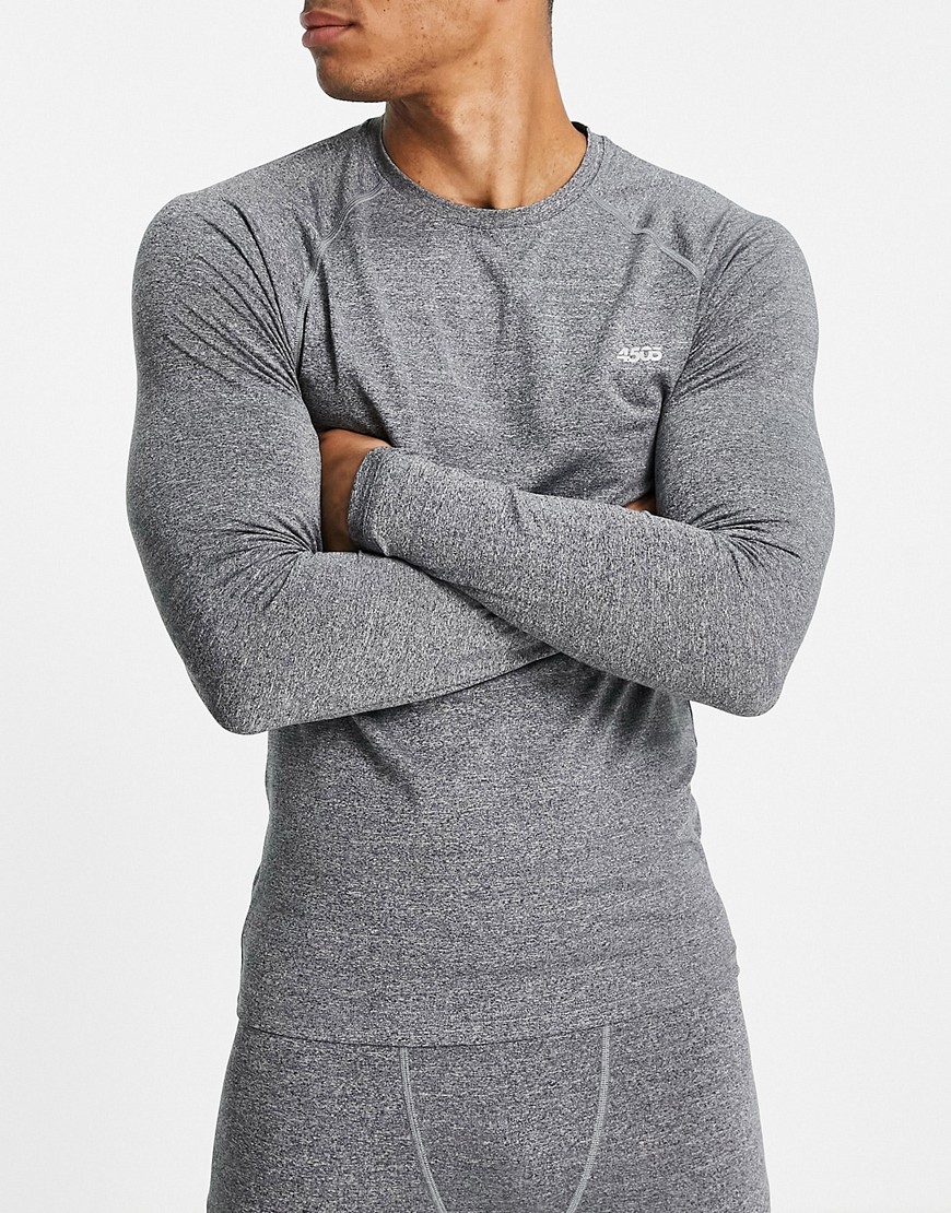 ASOS 4505 – Langärmliges Trainings-Baselayer-Shirt in Grau günstig online kaufen