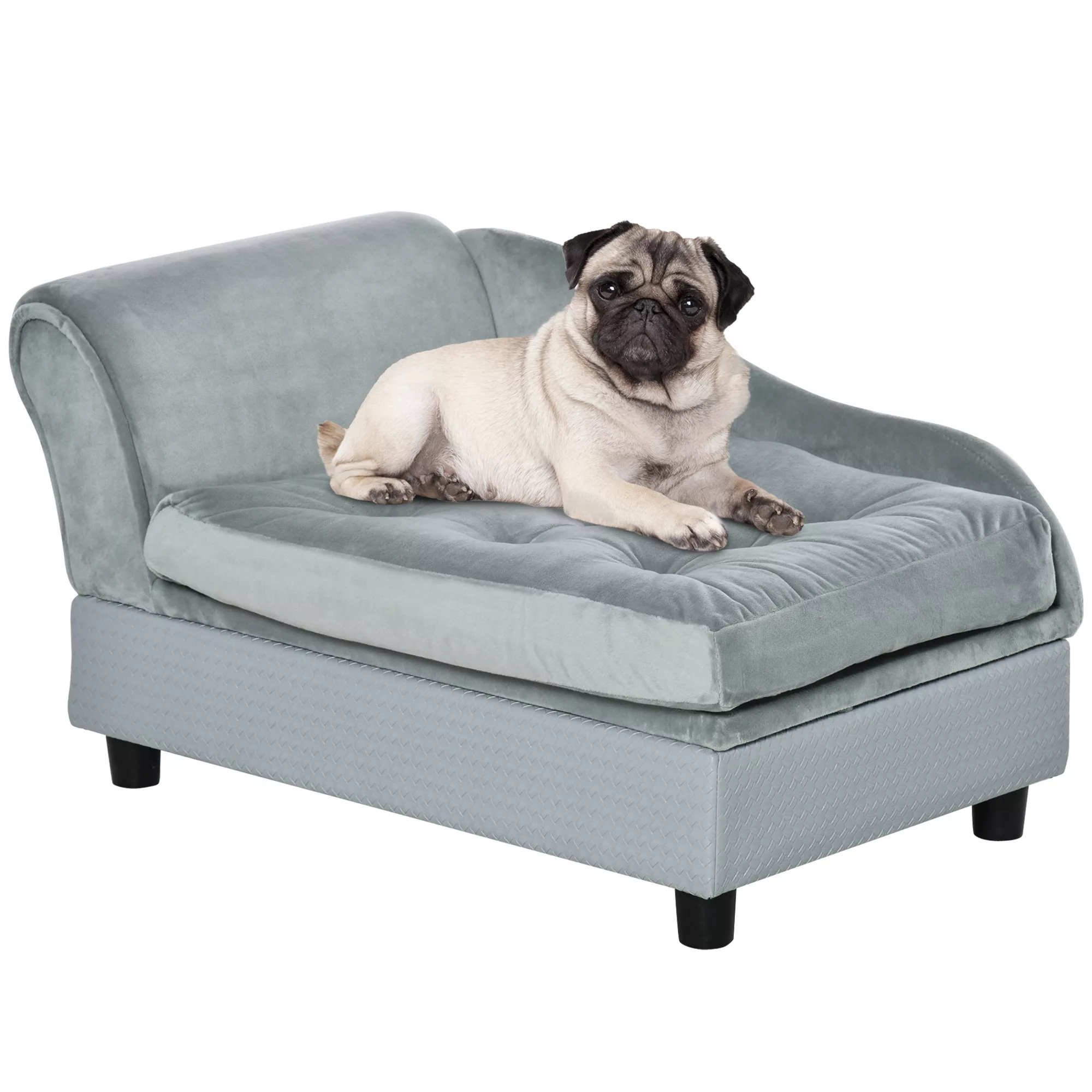 PawHut Hundebett Sofa, 76x45x41,5cm, Belastbarkeit 15 kg, mit Matte & Staur günstig online kaufen