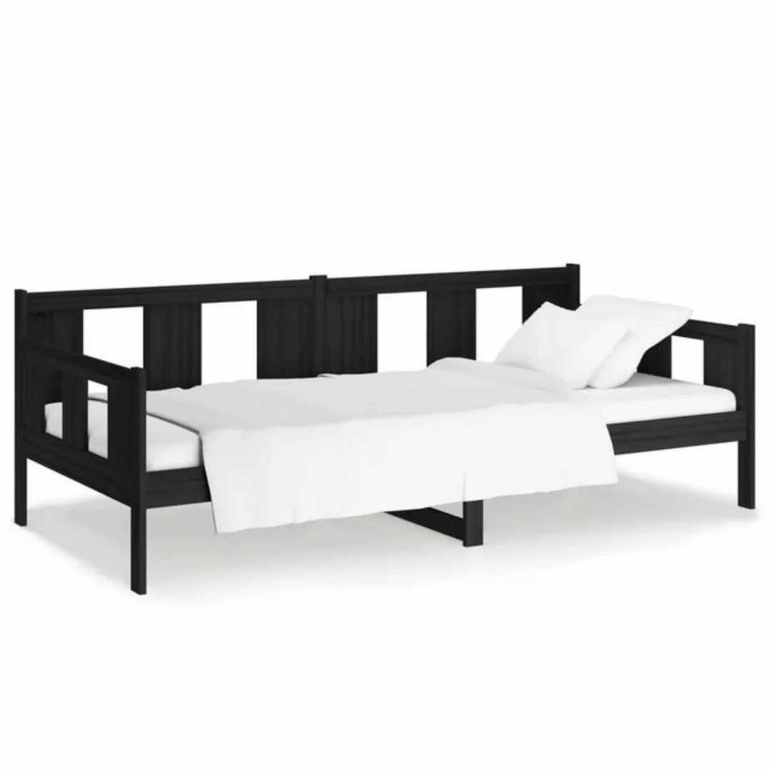 vidaXL Bett Tagesbett Schwarz Massivholz Kiefer 90x200 cm günstig online kaufen