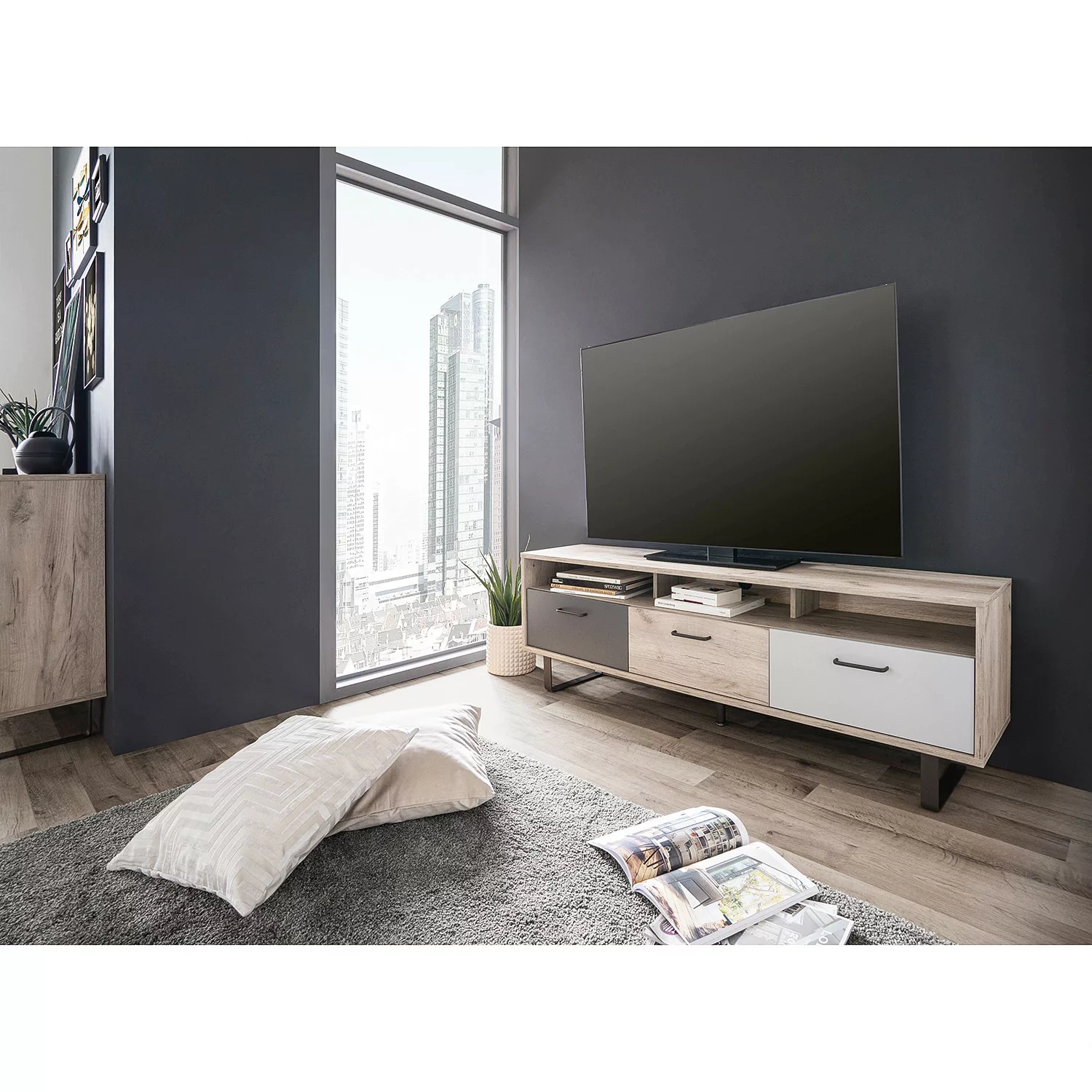TV-Lowboard  Ortona - holzfarben - 160 cm - 86 cm - 35 cm - Sconto günstig online kaufen