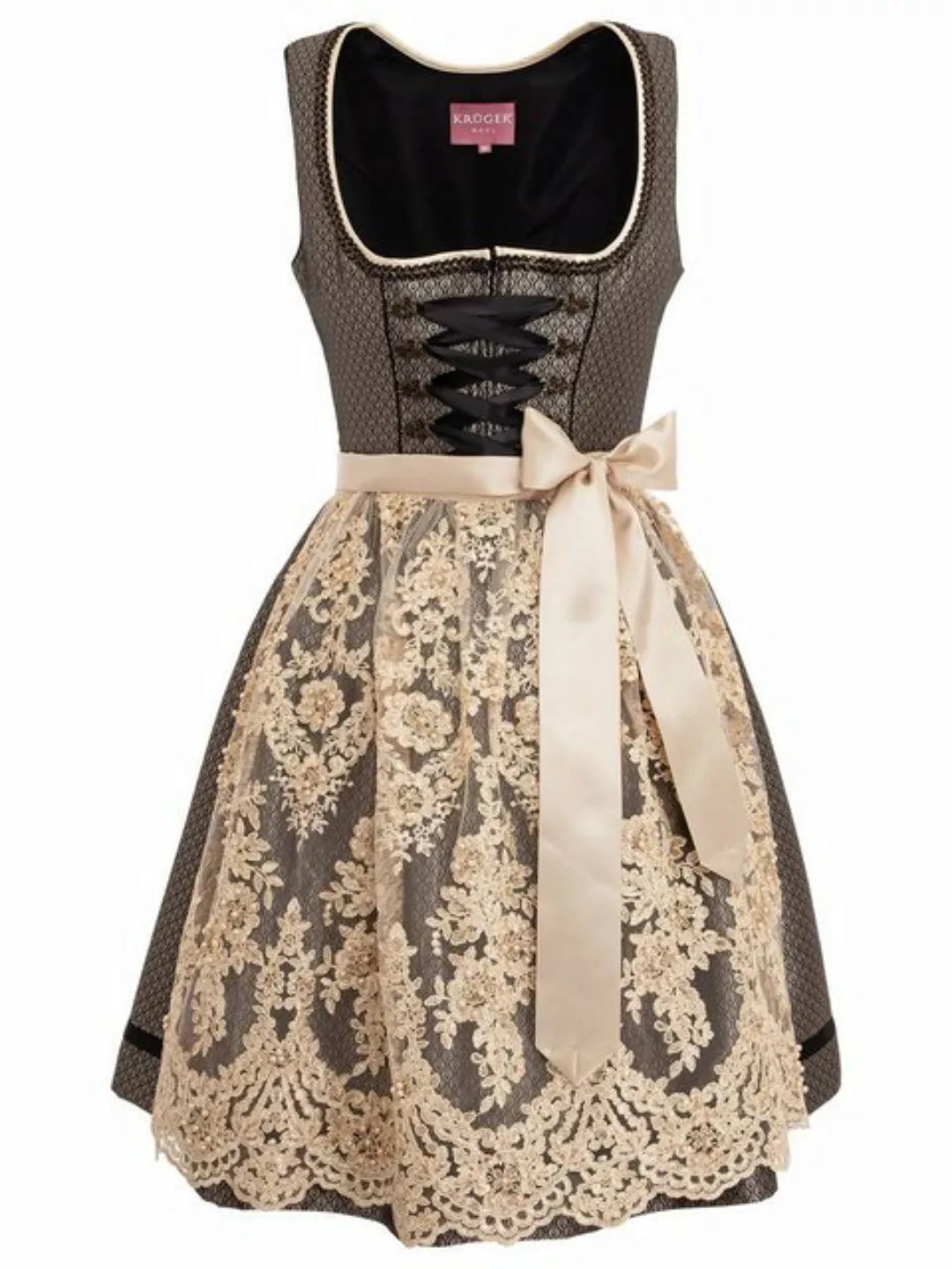 KRÜGER MADL & BUAM Trachtenkleid Midi Dirndl 2tlg. 60cm 419567 schwarz günstig online kaufen