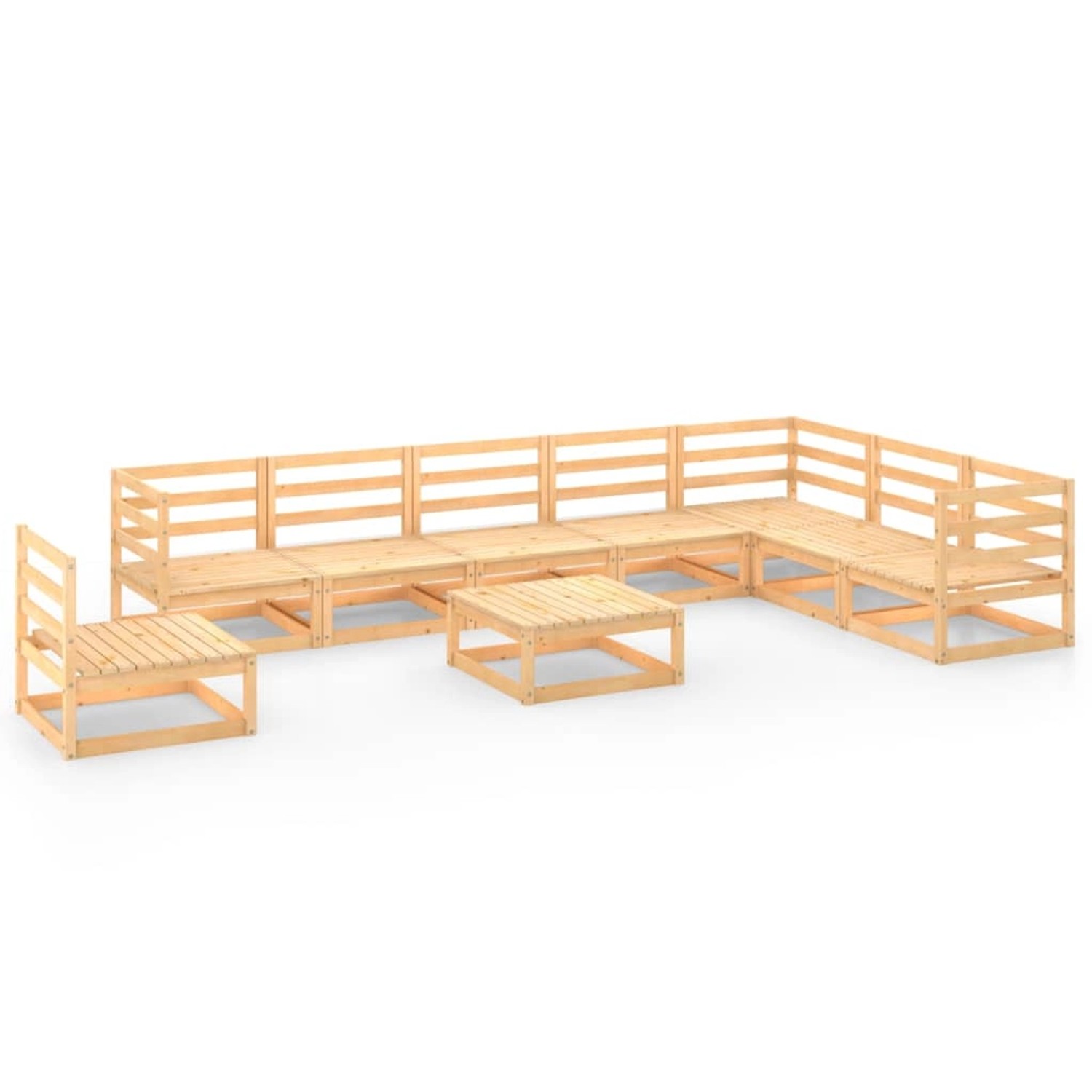 vidaXL 9-tlg Garten-Lounge-Set Massivholz Kiefer Modell 9 günstig online kaufen