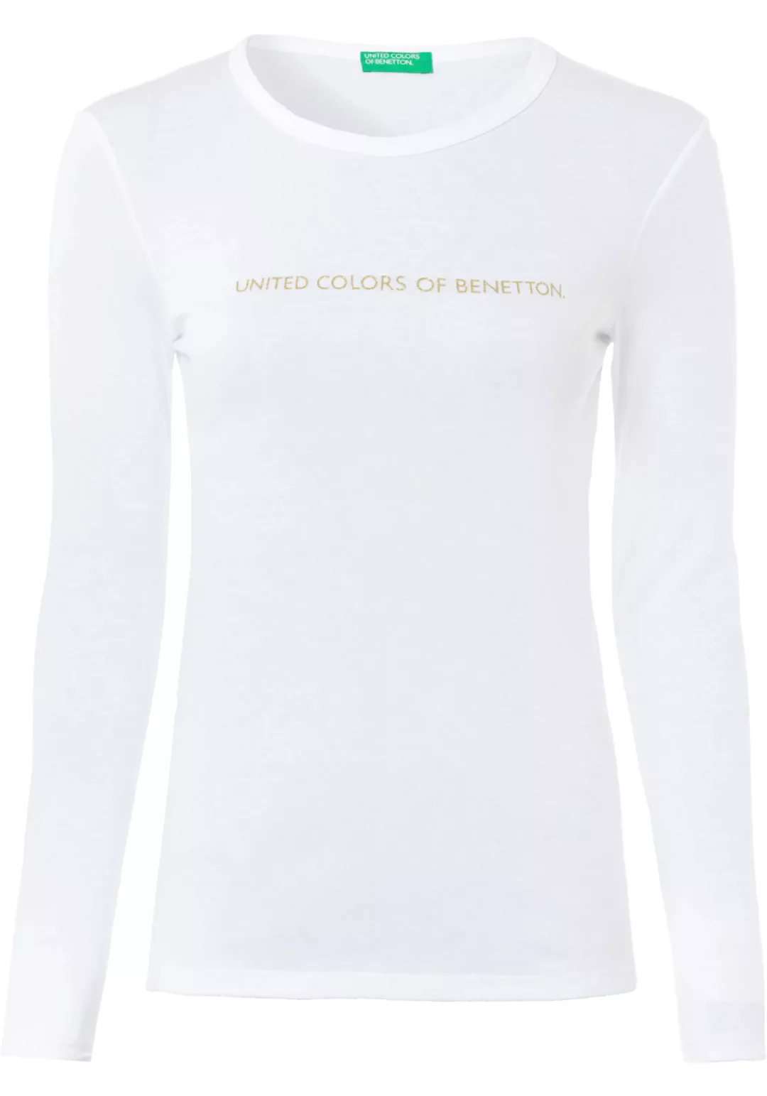 United Colors of Benetton Langarmshirt, mit Glitzereffekt Labelprint günstig online kaufen
