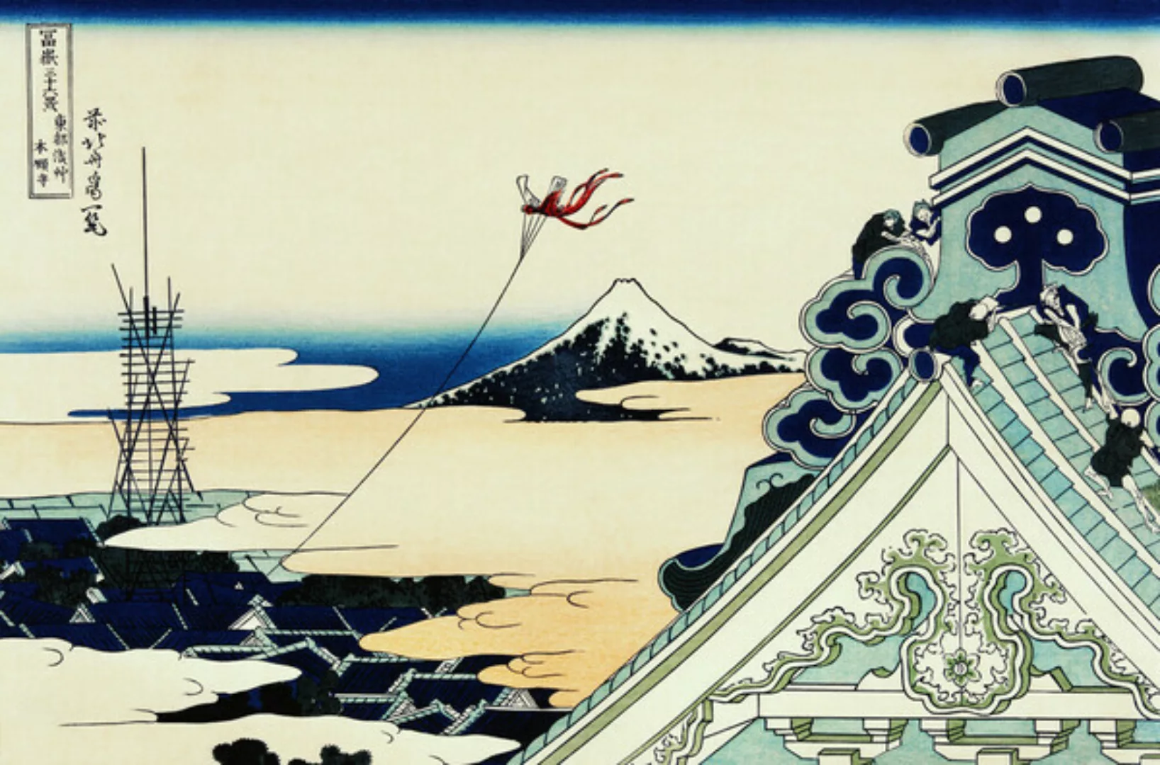 Poster / Leinwandbild - Toto Asakusa Honganji By Katsushika Hokusai günstig online kaufen