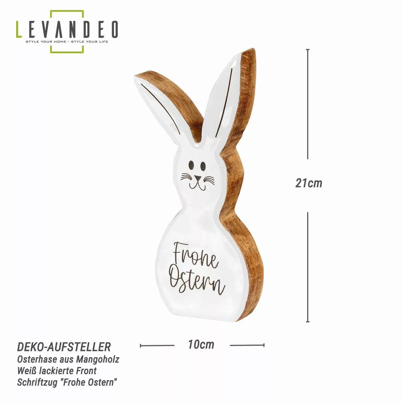 Levandeo® Dekoobjekt, Deko Aufsteller Hase H21cm günstig online kaufen