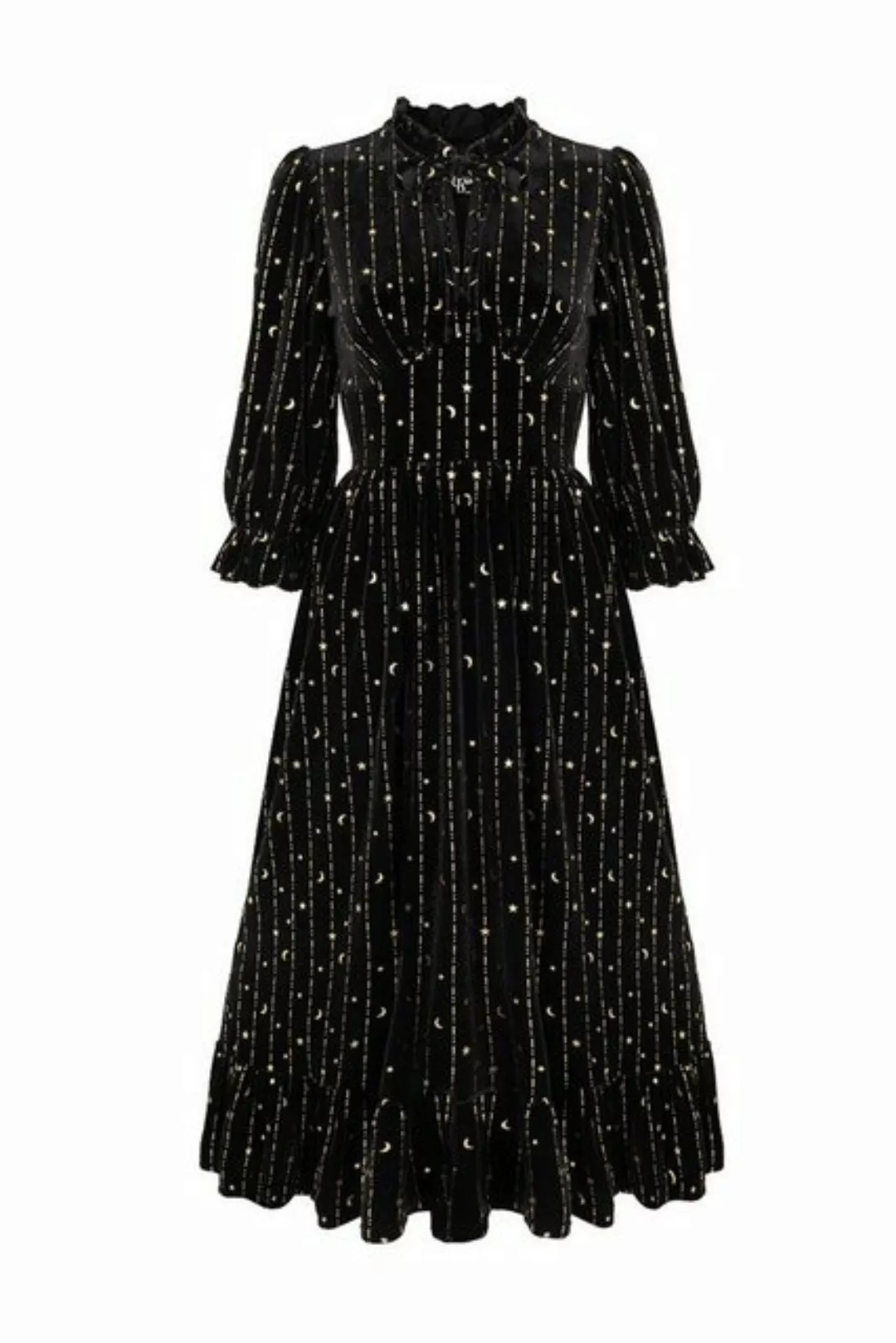Hell Bunny A-Linien-Kleid Galactica Samt Dress Gothic Sterne Mond günstig online kaufen