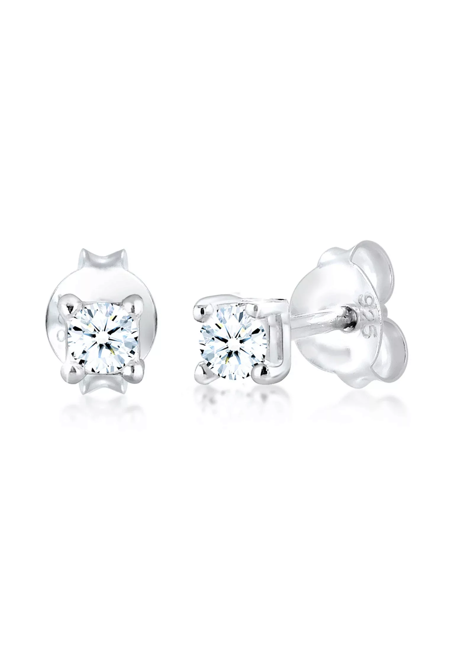 Elli DIAMONDS Paar Ohrstecker "Basic Ohrstecker Diamant (0.12 ct.) 925er Si günstig online kaufen