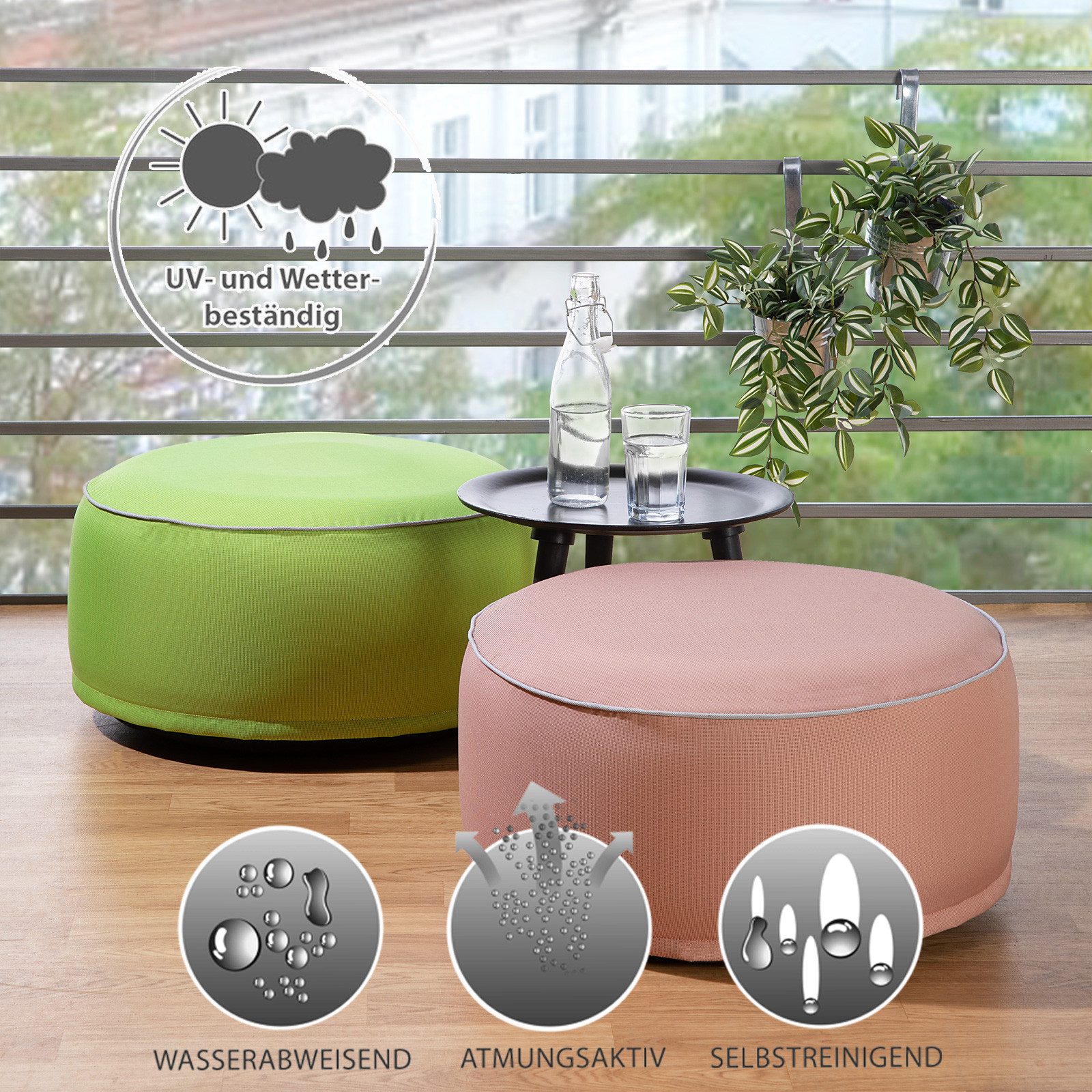 heimtexland Sitzkissen Outdoor Pouf Bodenkissen Garten günstig online kaufen