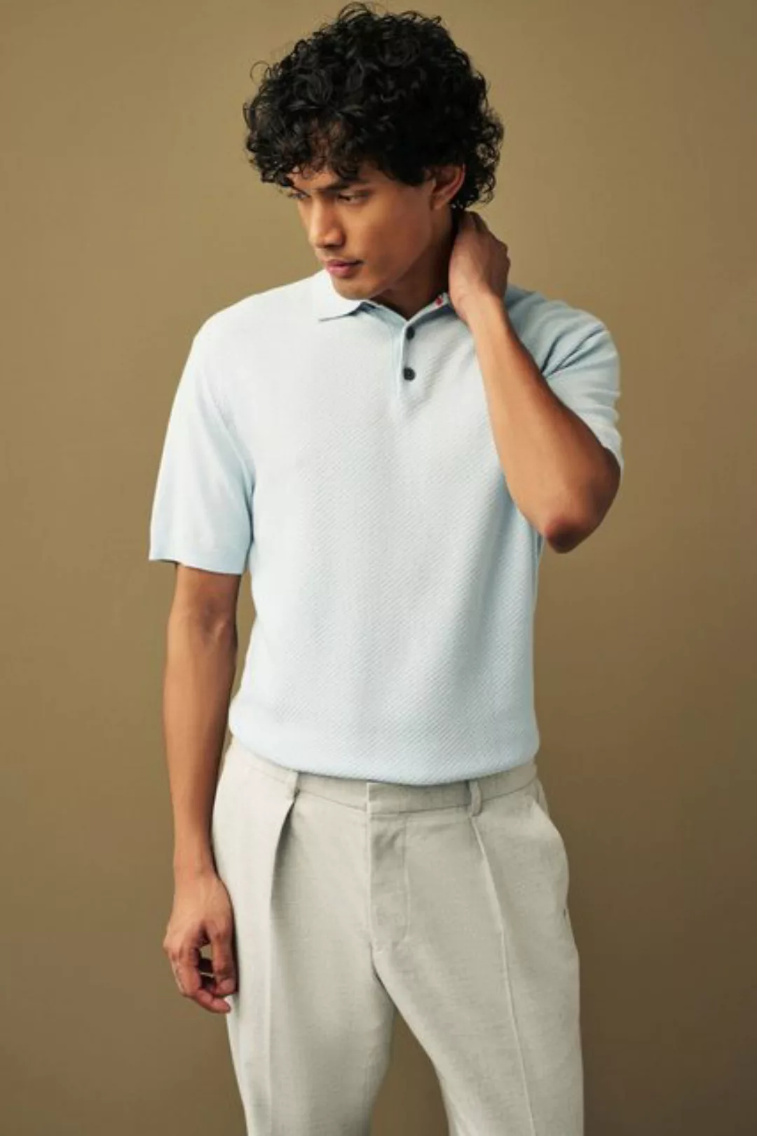 Next Poloshirt Regular Fit Poloshirt aus Strukturstrick (1-tlg) günstig online kaufen