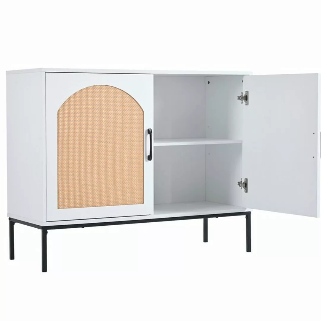 DOPWii Mehrzweckschrank Rattan Aufbewahrungsschrank mit 2 Türen,Maße:B100/H günstig online kaufen