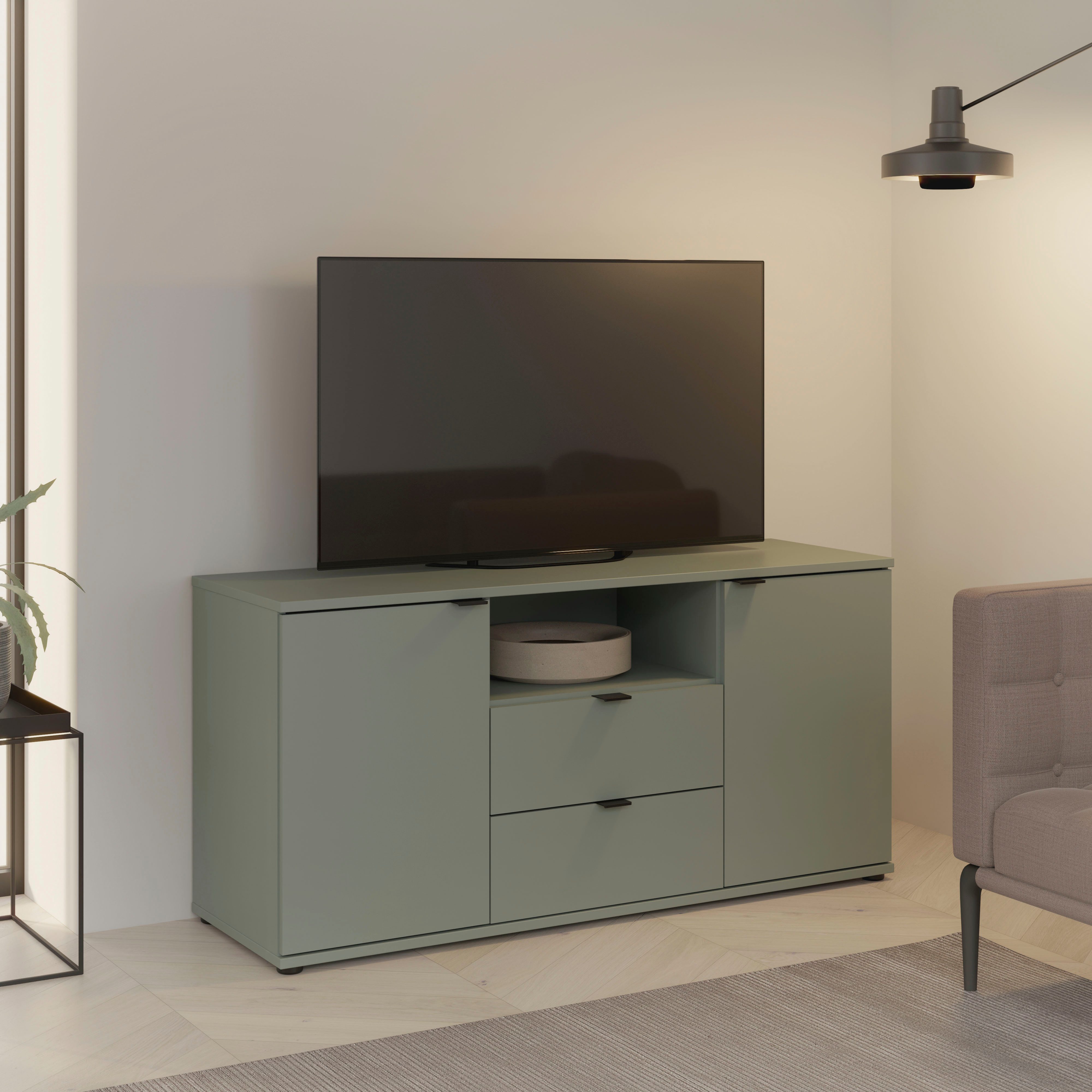 FORTE Lowboard "Ganymede", (Breite 129,8cm), TV Board, Stauraum, Schublade; günstig online kaufen