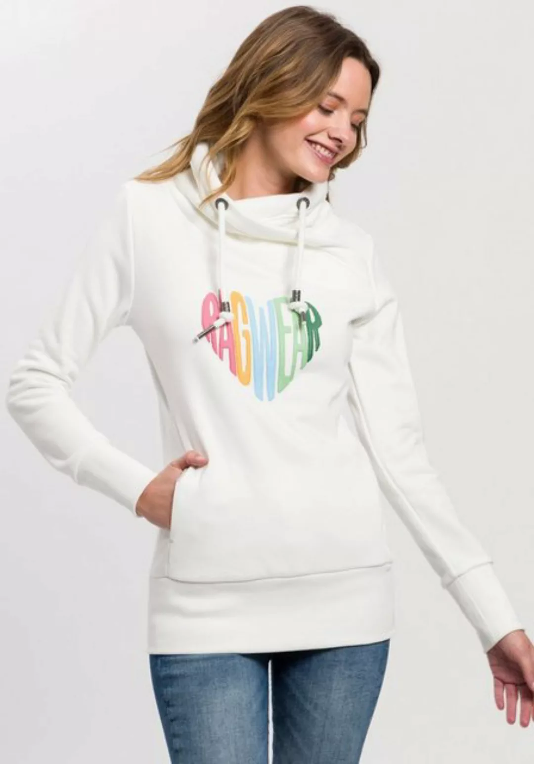 Ragwear Sweater NESKA LOVE O mit asymetrischem Schalkragen im Rainbow Pride günstig online kaufen
