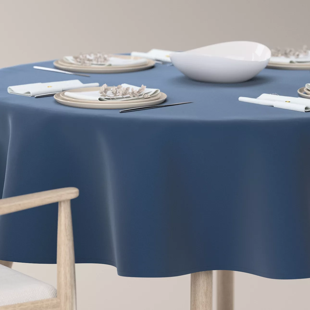 Runde Tischdecke, dunkelblau, Velvet (704-29) günstig online kaufen