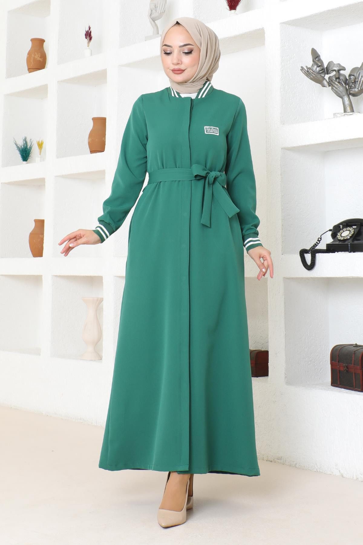 MODAMİHRAM Maxikleid Geknöpfter Ripp-Abaya günstig online kaufen