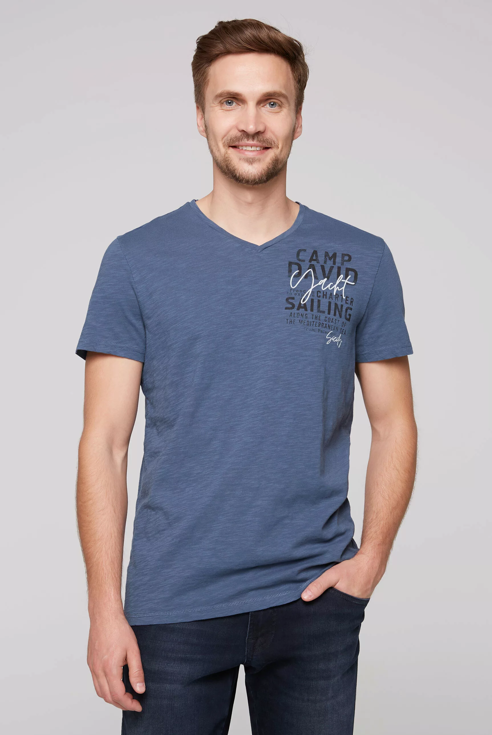 CAMP DAVID V-Shirt, aus Baumwolle günstig online kaufen