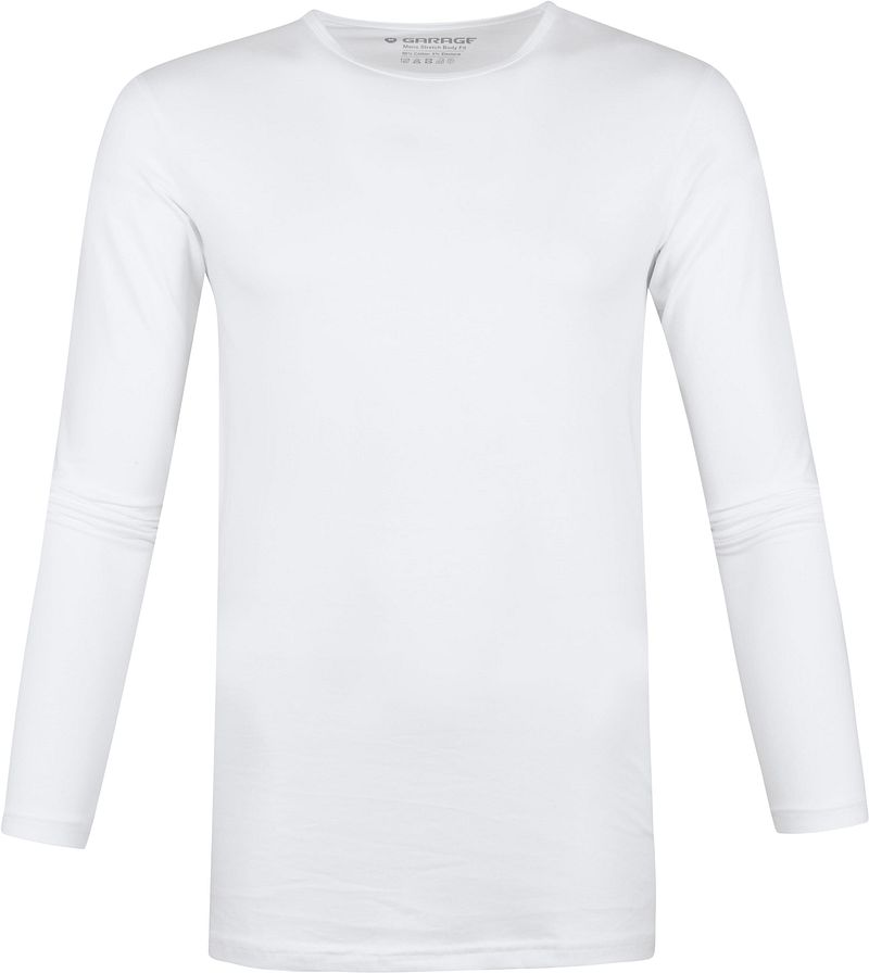 Garage Basic Longsleeve T-Shirt Stretch Weiß - Größe S günstig online kaufen