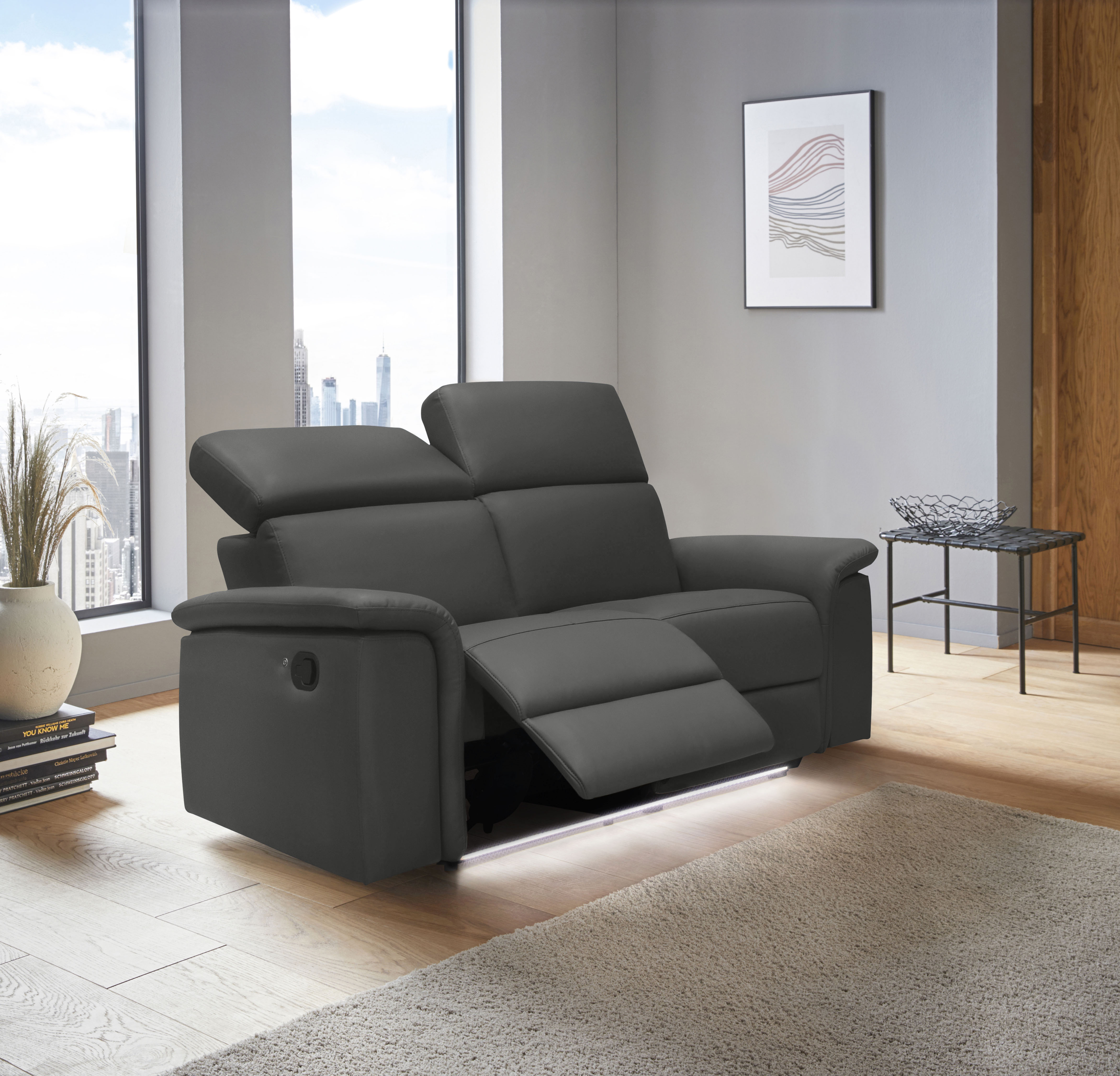 Places of Style 2-Sitzer "Pareli 172cm, manuelle u. elektr. Relaxfunktion" günstig online kaufen