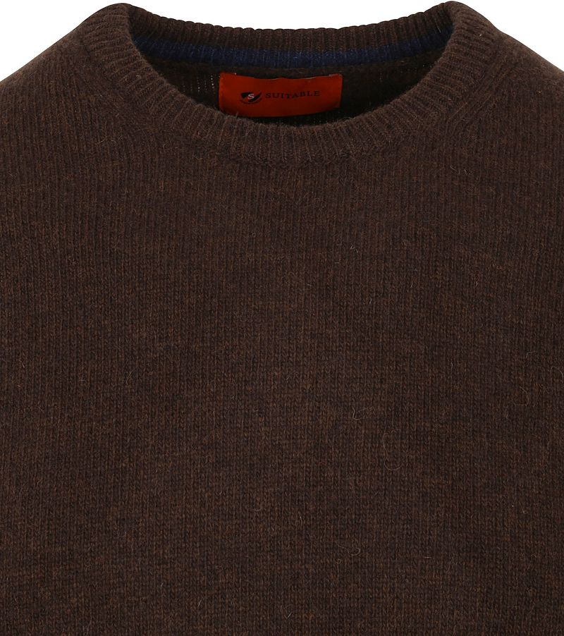 Suitable Pullover Wolle O-Neck Braun - Größe L günstig online kaufen