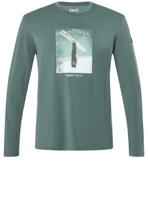 SUPER.NATURAL Sweatshirt für Herren, Merino HEADER BRUSH LS Winter Mood Mot günstig online kaufen