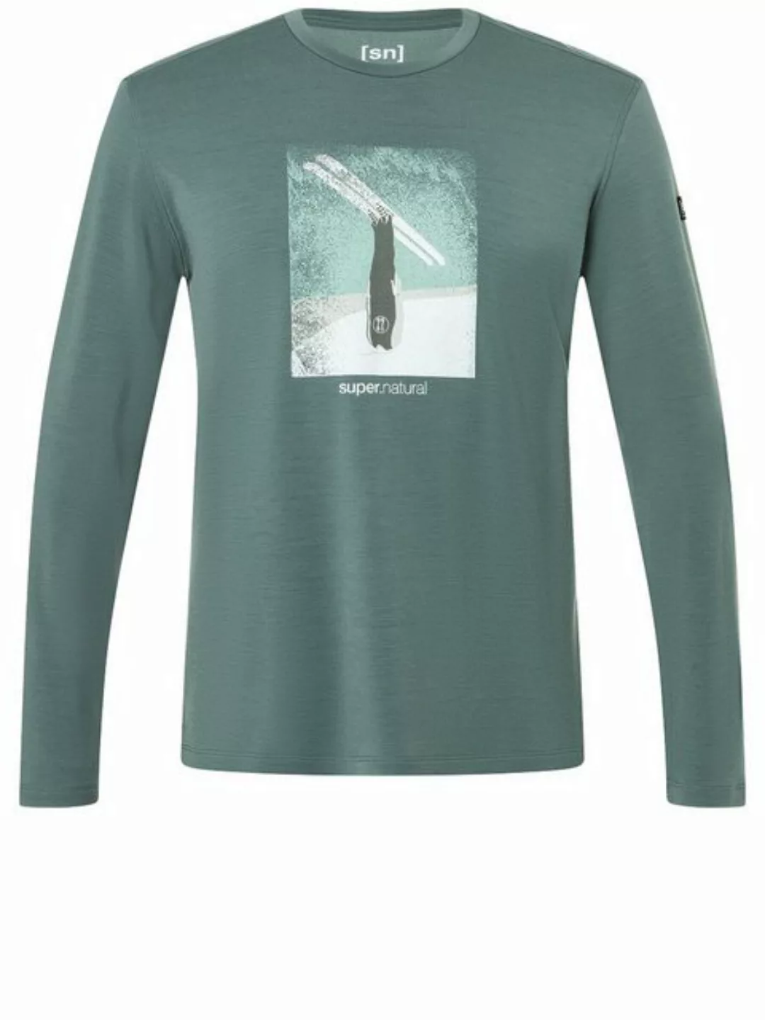 SUPER.NATURAL Sweatshirt für Herren, Merino HEADER BRUSH LS Winter Mood Mot günstig online kaufen