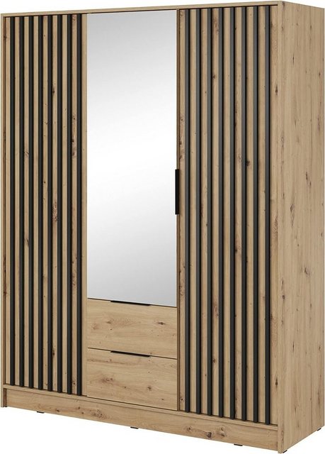 MOEBLO Kleiderschrank JOHN (Latten aus Holz, Loft Stil IndustrieSchrank Auf günstig online kaufen